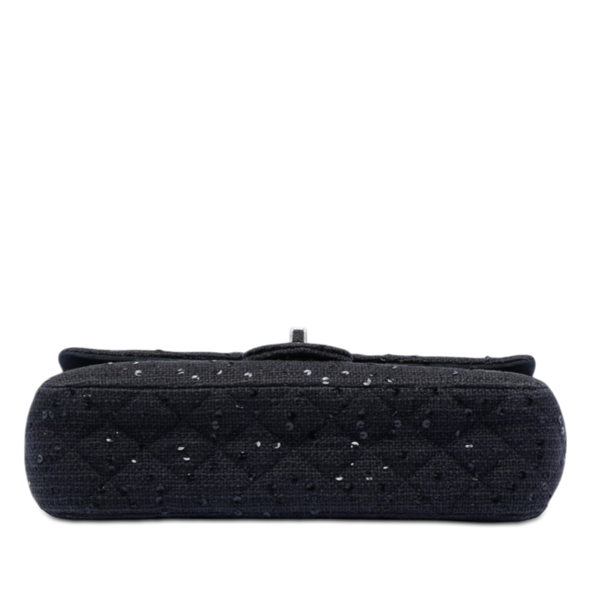 Chanel Medium Classic Tweed Sequin Double Flap - image 3
