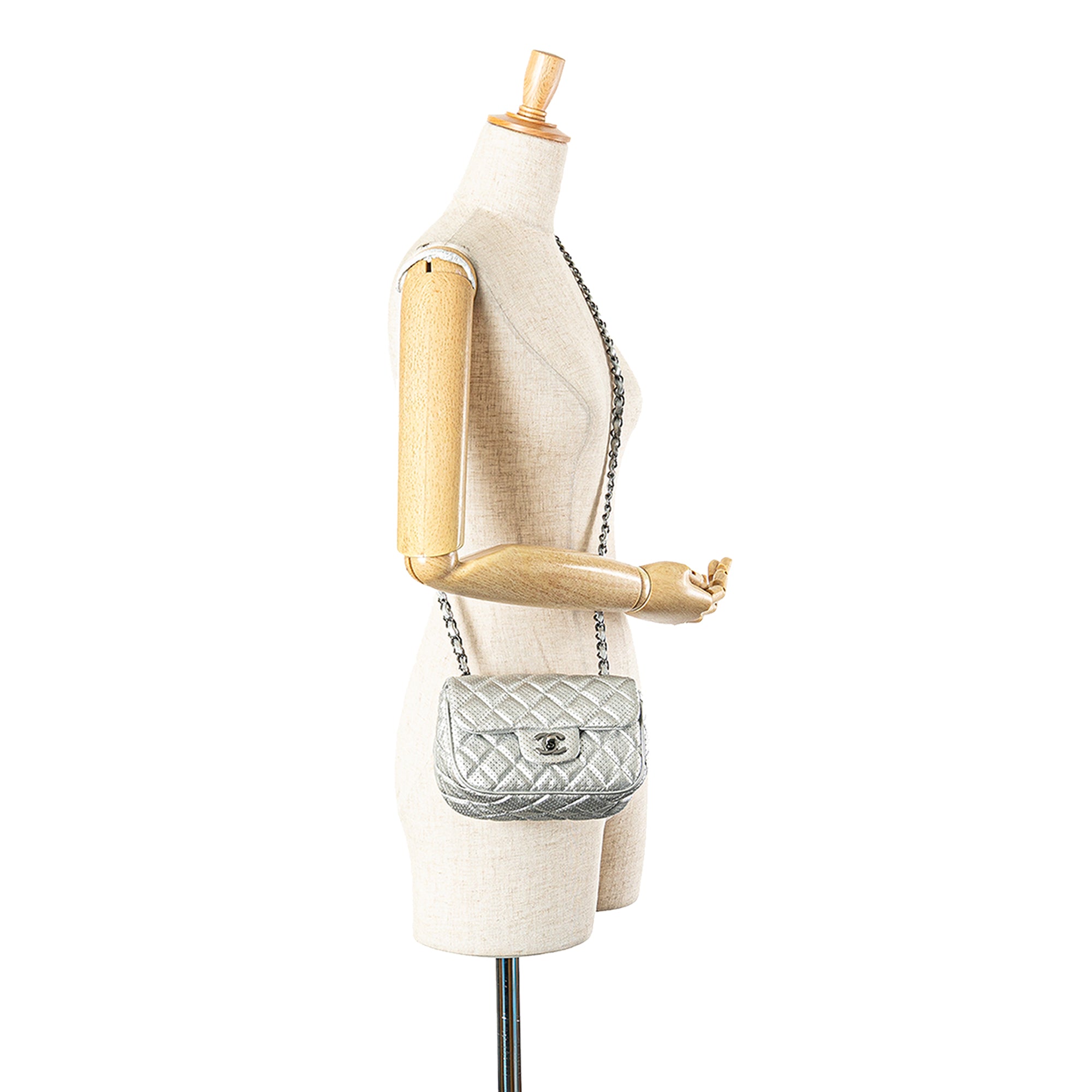 Chanel Mini Perforated Lambskin Punch Flap - image 11