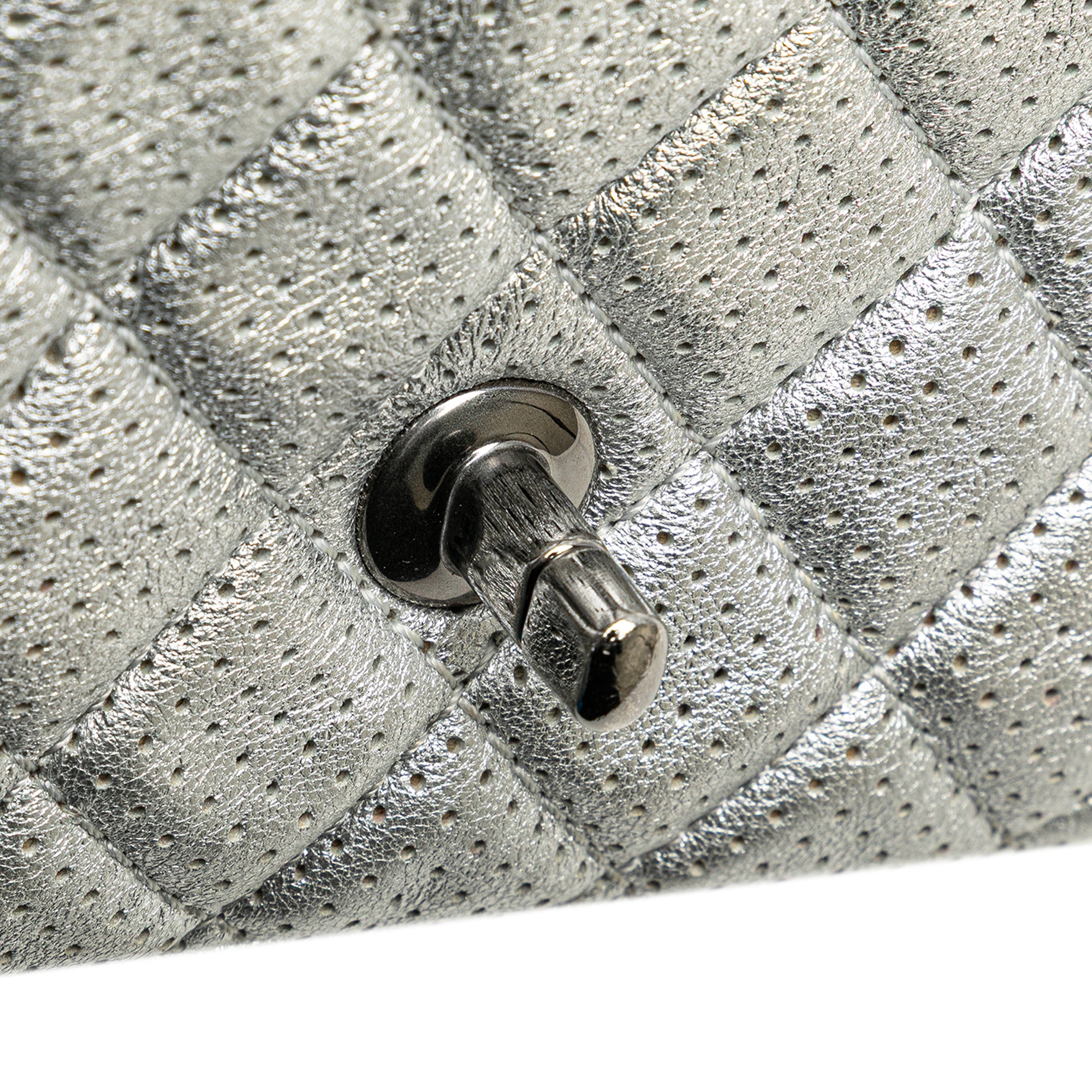 Chanel Mini Perforated Lambskin Punch Flap - image 8