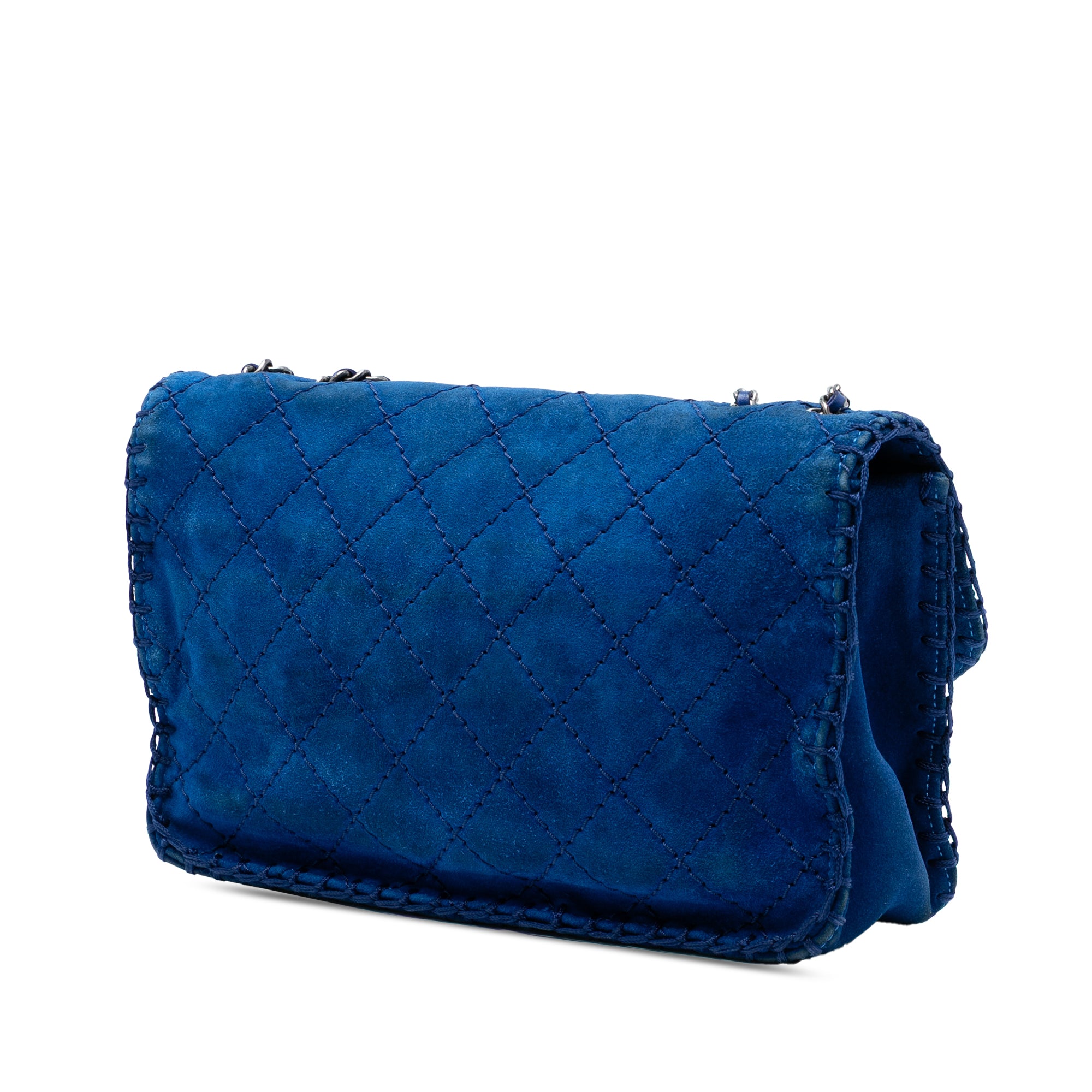 Chanel Medium CC Quilted Suede Whipstitch Single Flap - image 2
