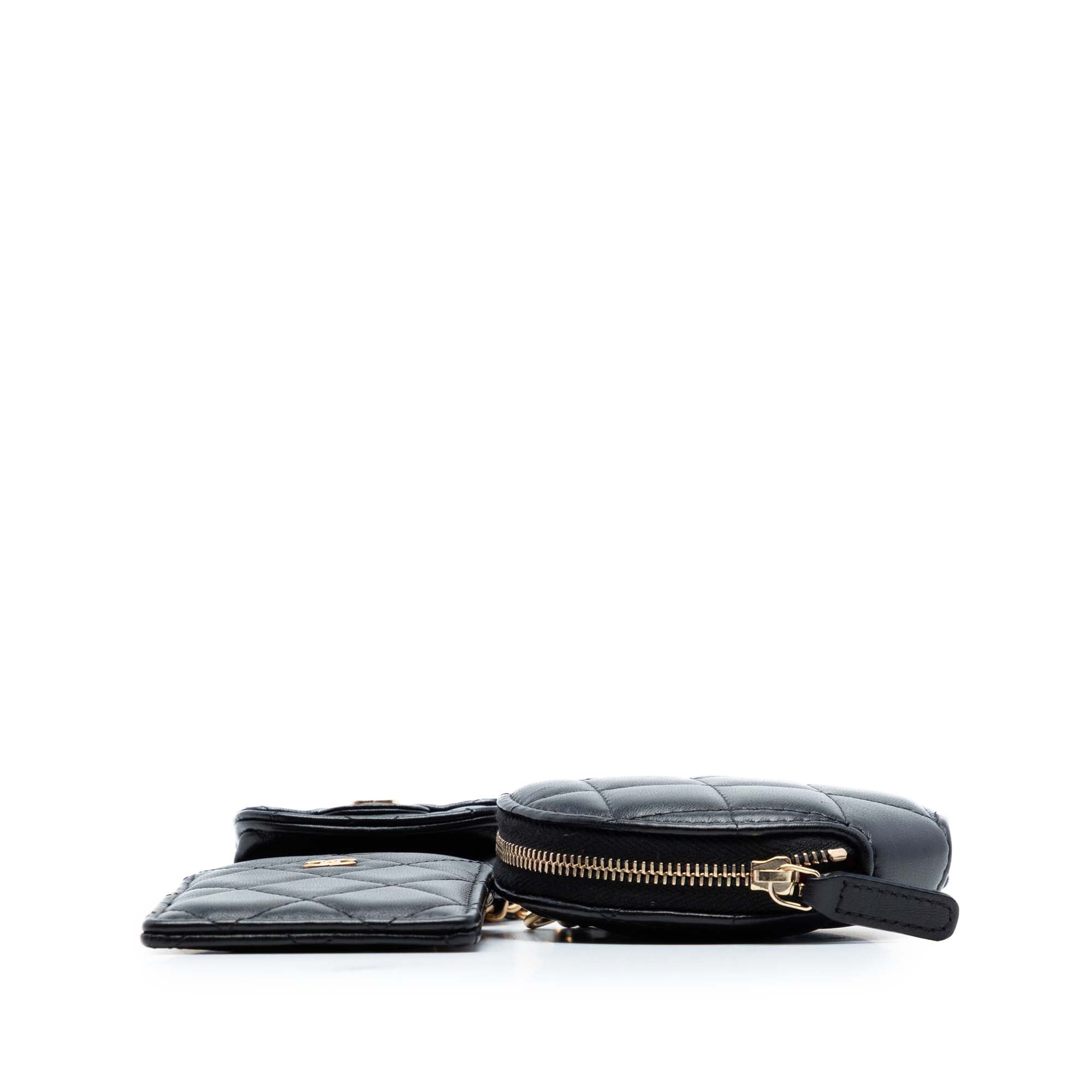 Chanel Quilted Lambskin Pearl Crown CC Wristlet Multi Pouches - image 6