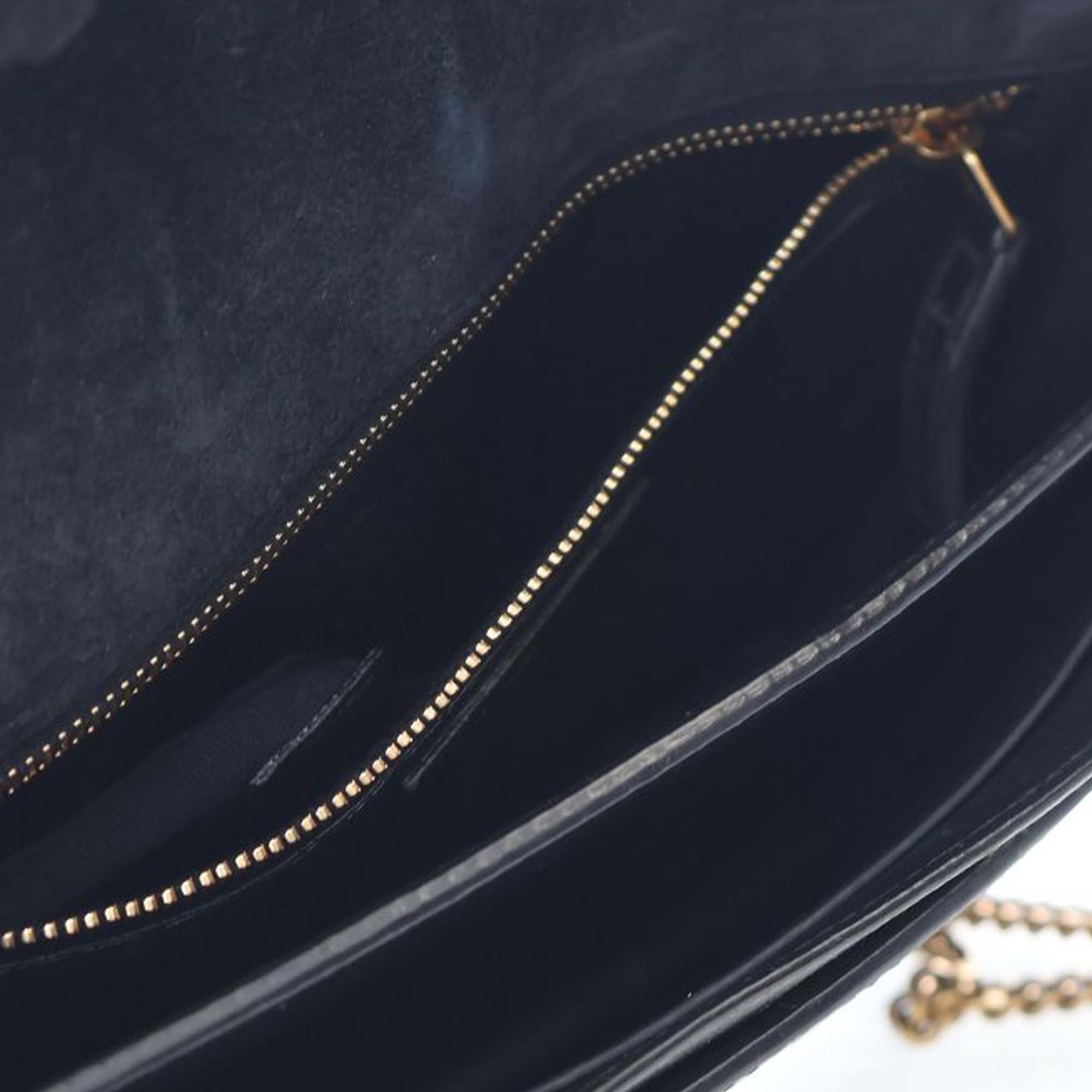 Saint Laurent Shiny Croc Embossed Calfskin Monogram Cassandra Clasp Bag - image 5