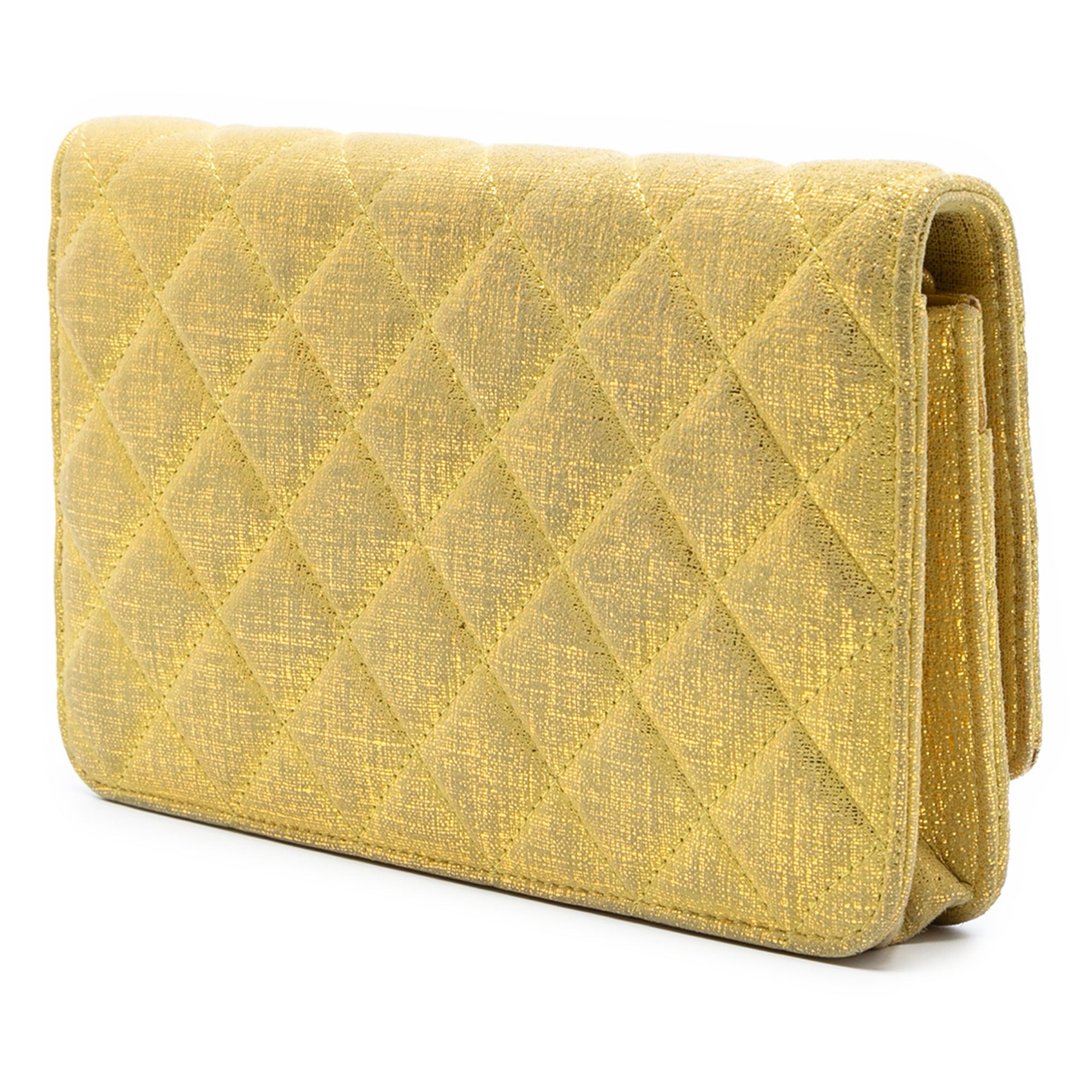 Chanel CC Quilted Metallic Fabric Wallet On Chain - image 2