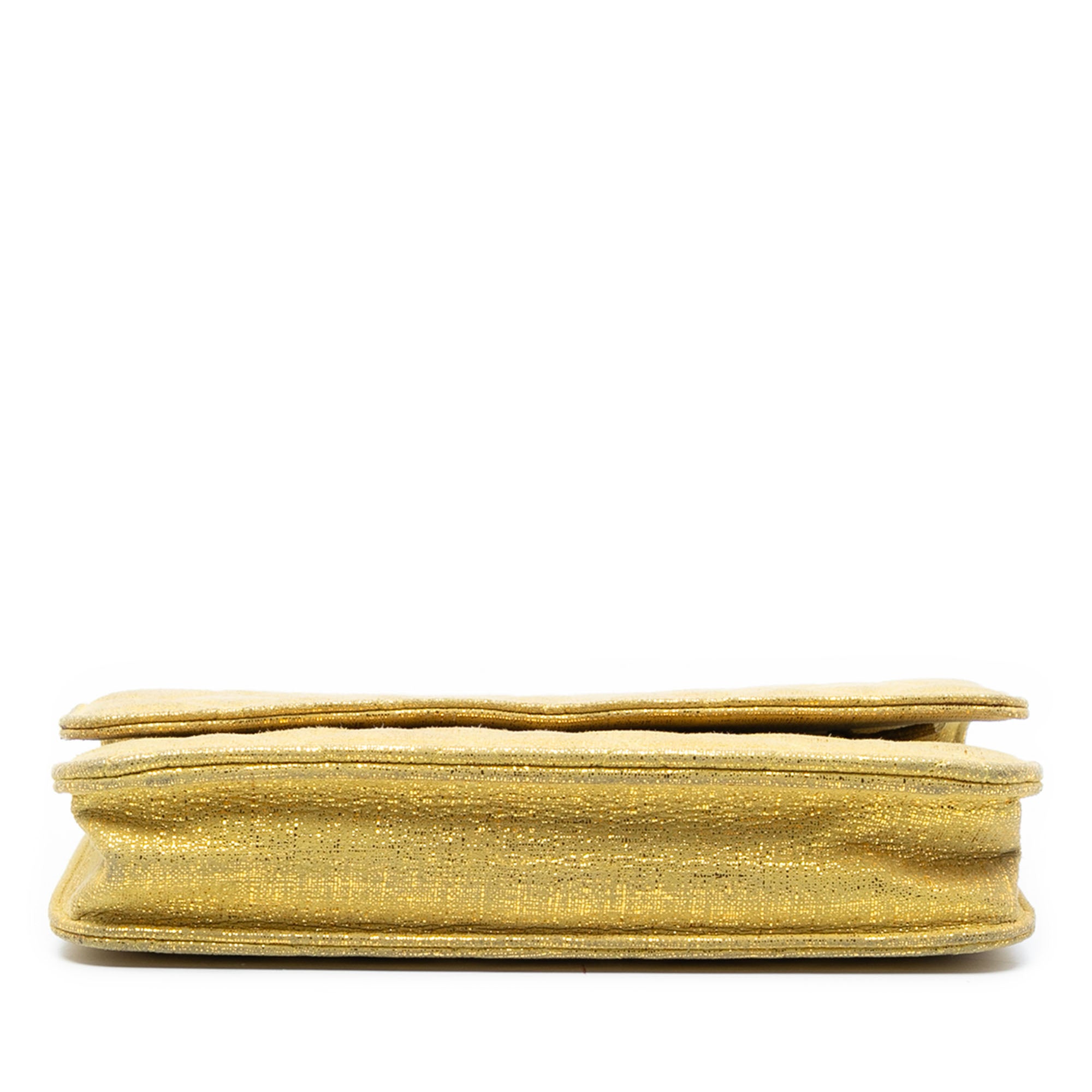 Chanel CC Quilted Metallic Fabric Wallet On Chain - image 3