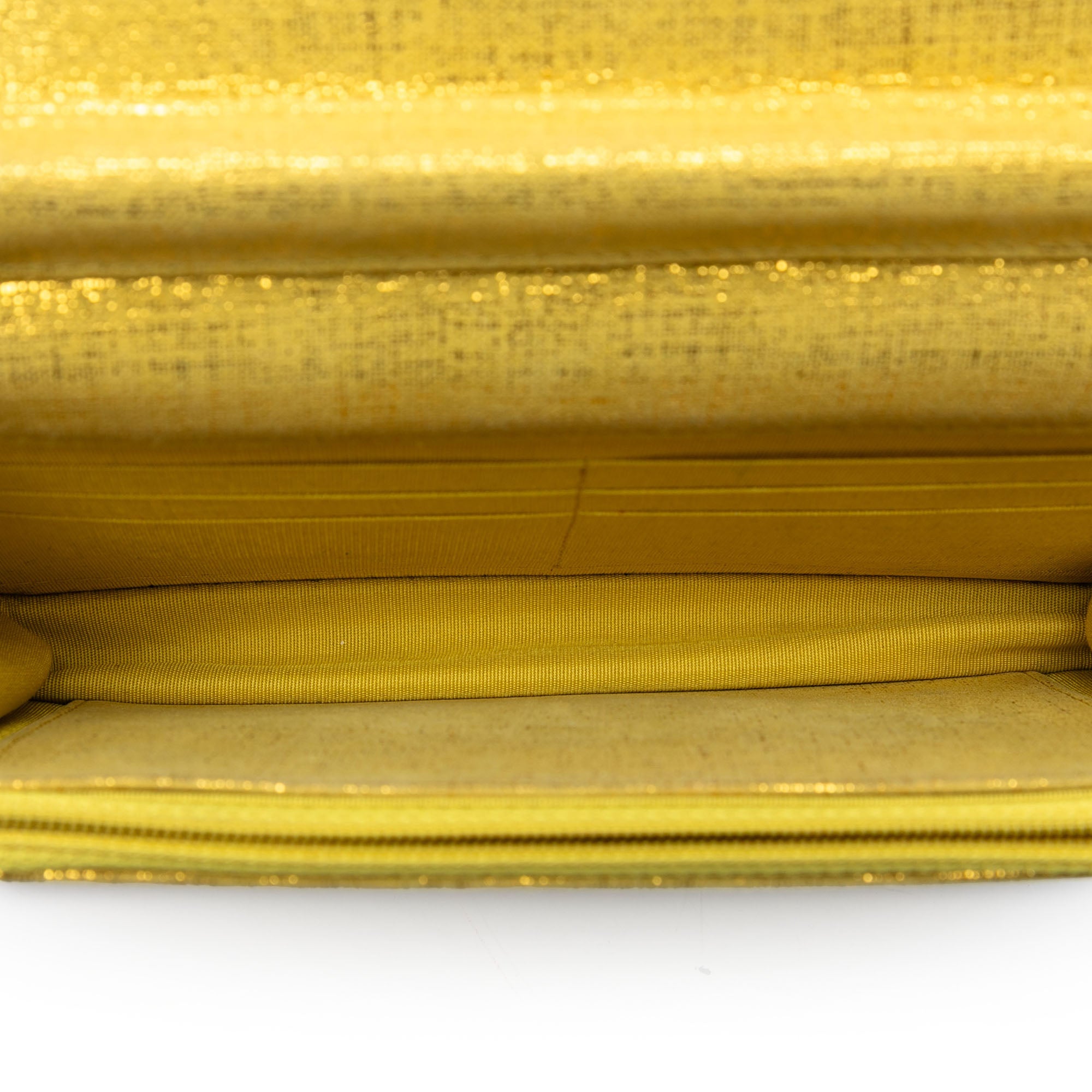 Chanel CC Quilted Metallic Fabric Wallet On Chain - image 4