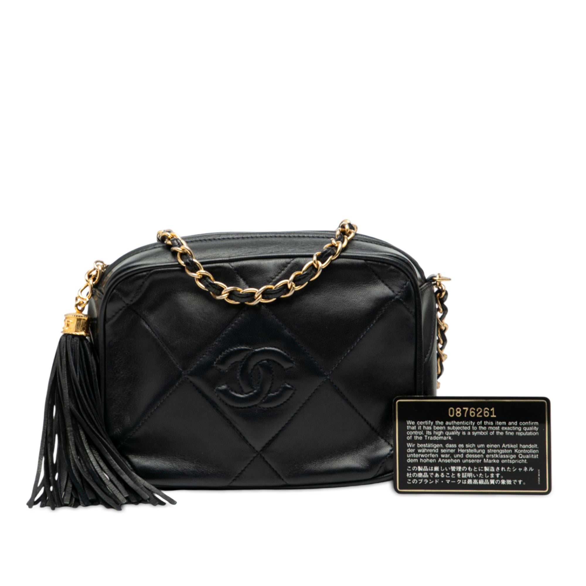 Chanel CC Quilted Lambskin Tassel Camera Bag - image 8