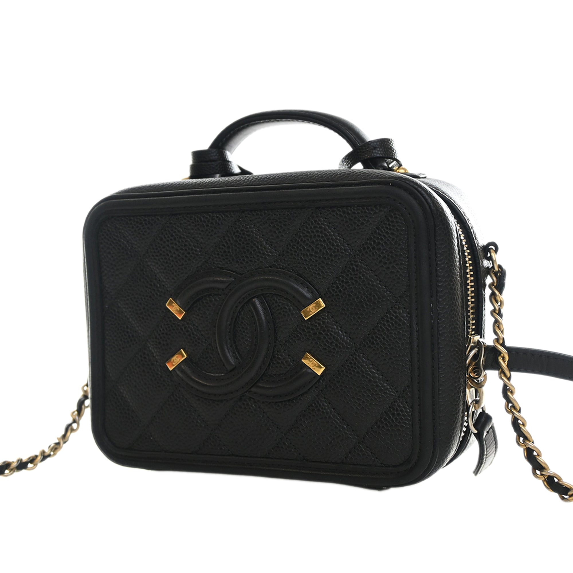 Chanel Small Caviar CC Filigree Vanity Case - image 2