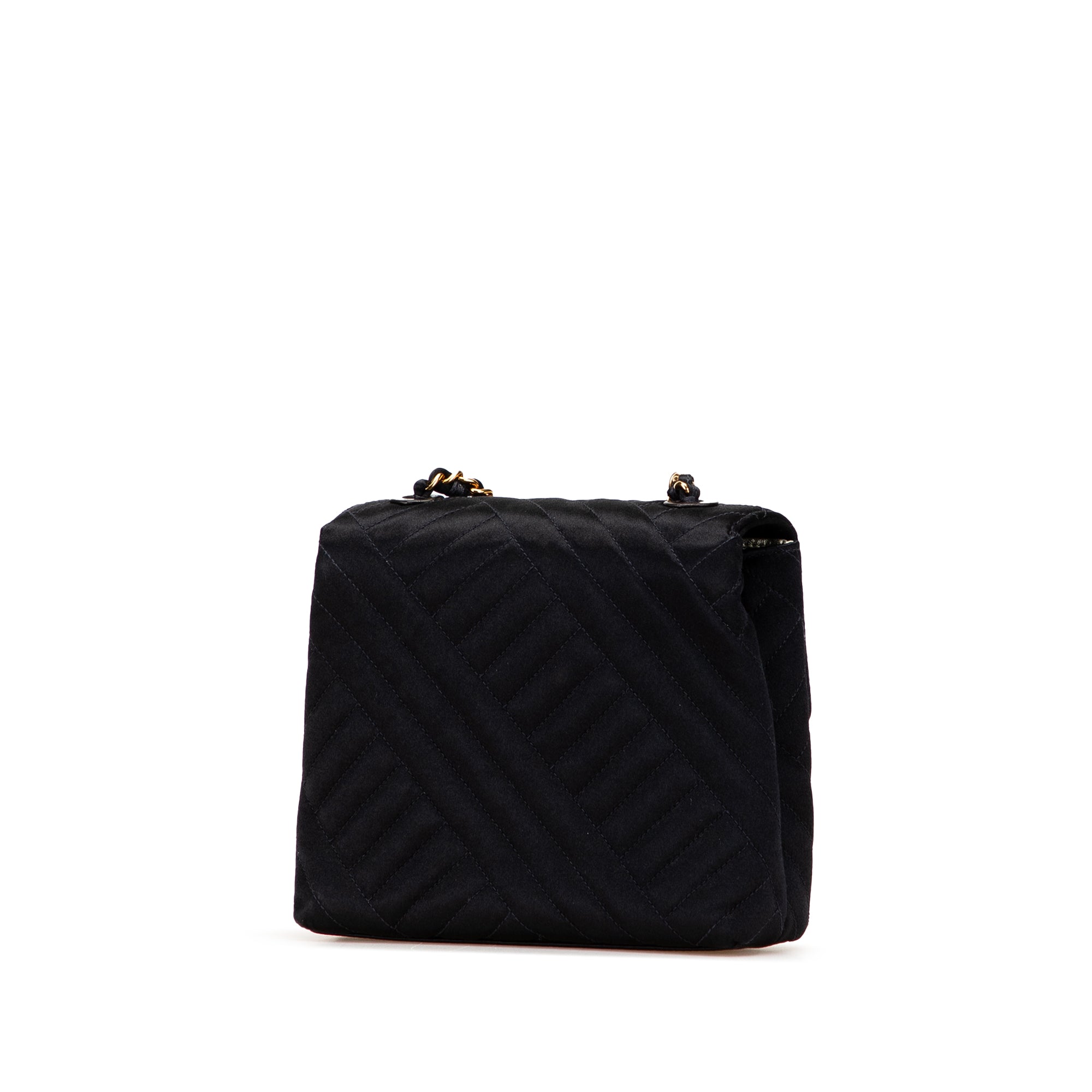 Chanel Mini Square Diagonal Quilted Satin Single Flap - image 2