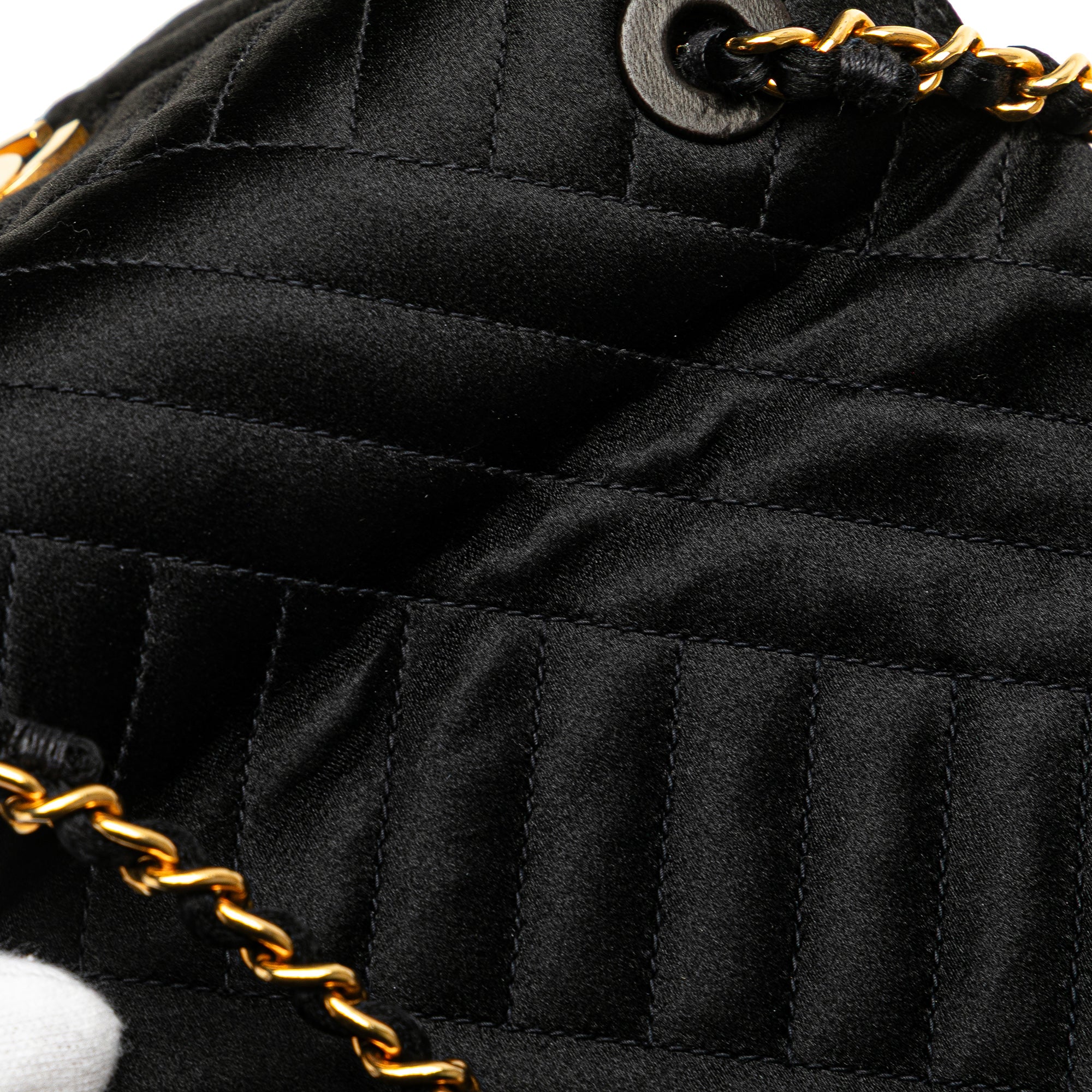 Chanel Mini Square Diagonal Quilted Satin Single Flap - image 8