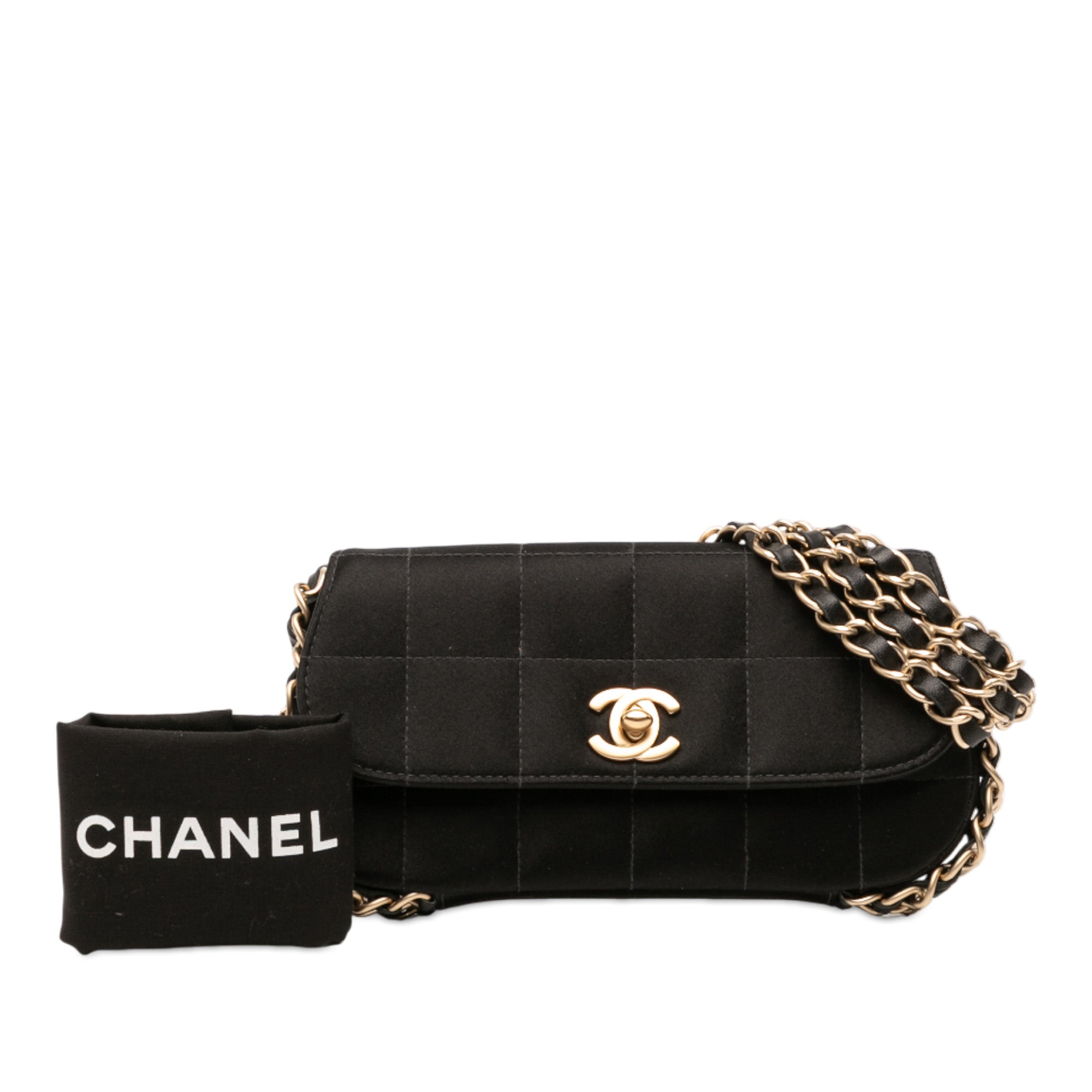 Chanel Mini Chocolate Bar Satin Triple Chain Single Flap - image 12