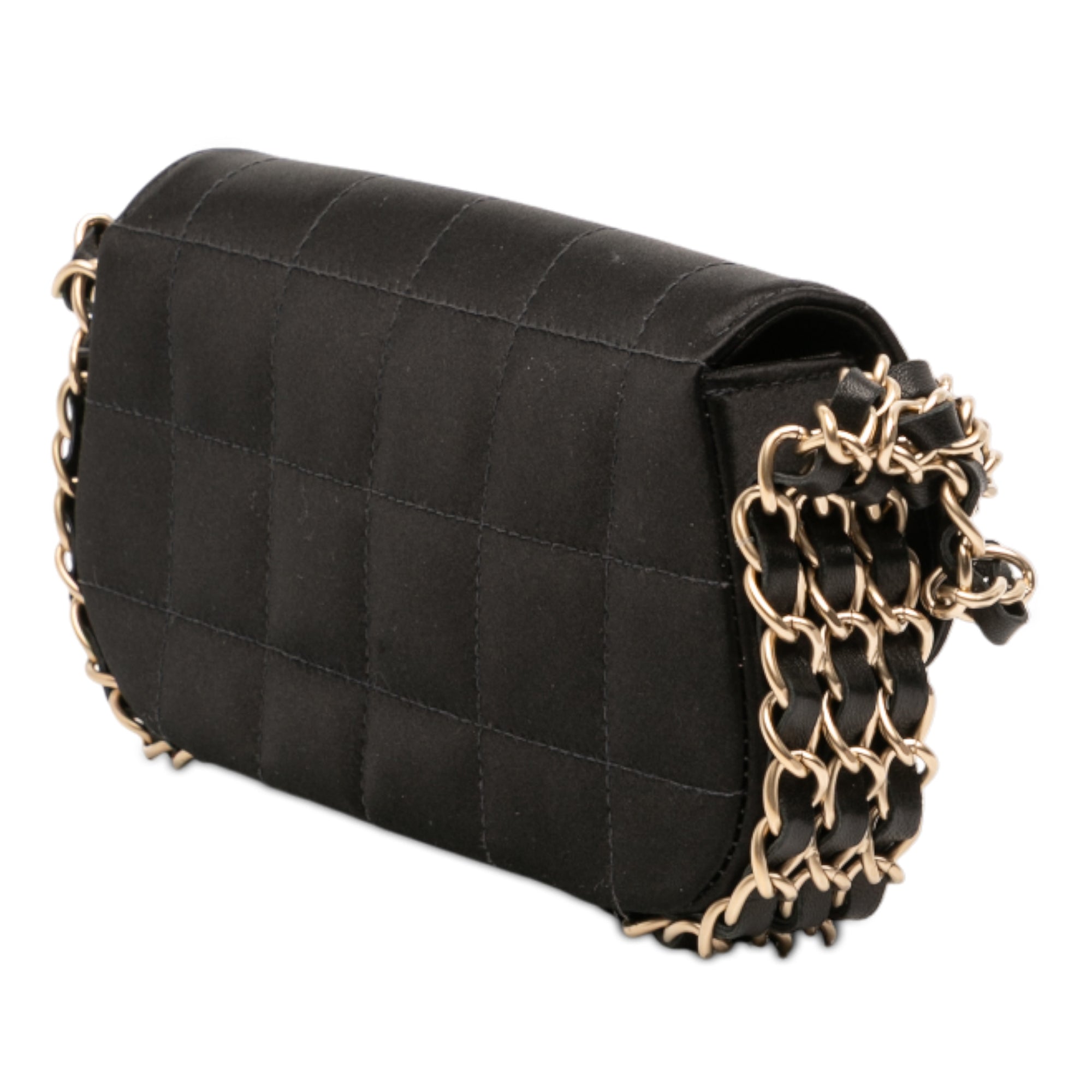 Chanel Mini Chocolate Bar Satin Triple Chain Single Flap - image 2