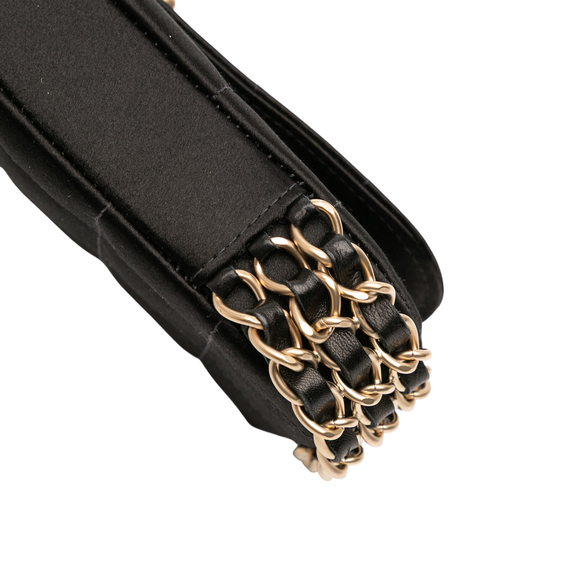 Chanel Mini Chocolate Bar Satin Triple Chain Single Flap - image 8