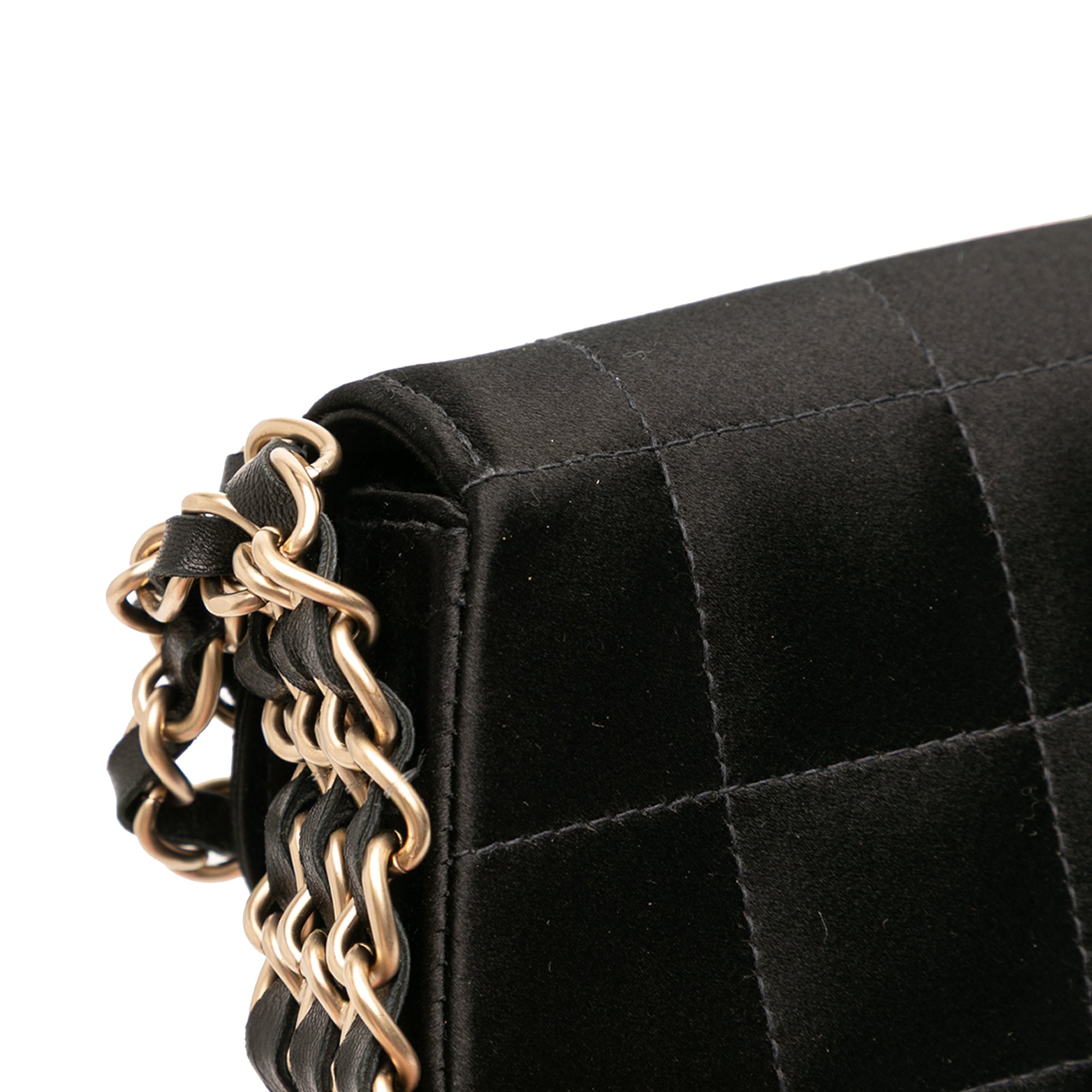 Chanel Mini Chocolate Bar Satin Triple Chain Single Flap - image 9