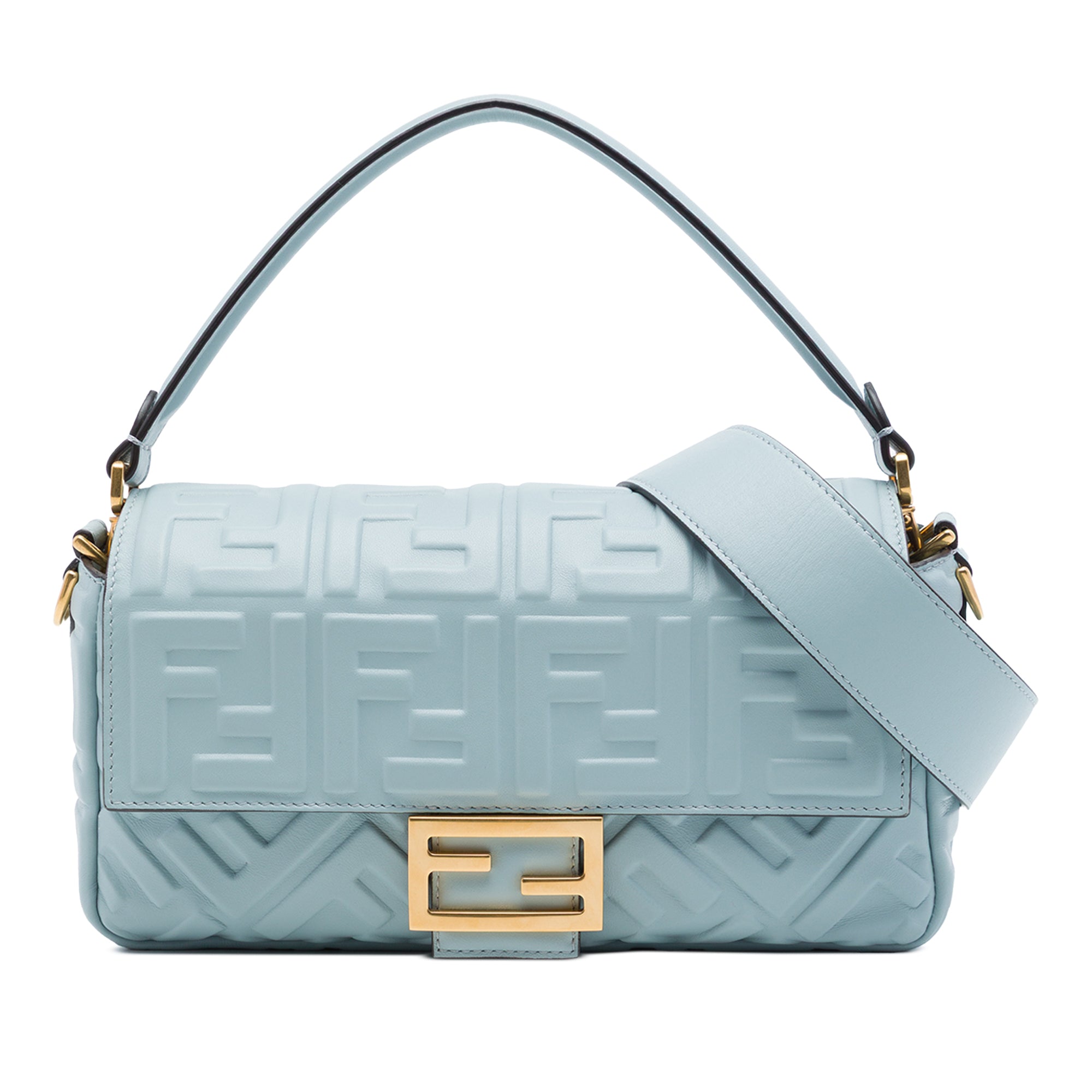 Fendi Zucca Embossed Leather Baguette Satchel - image 1