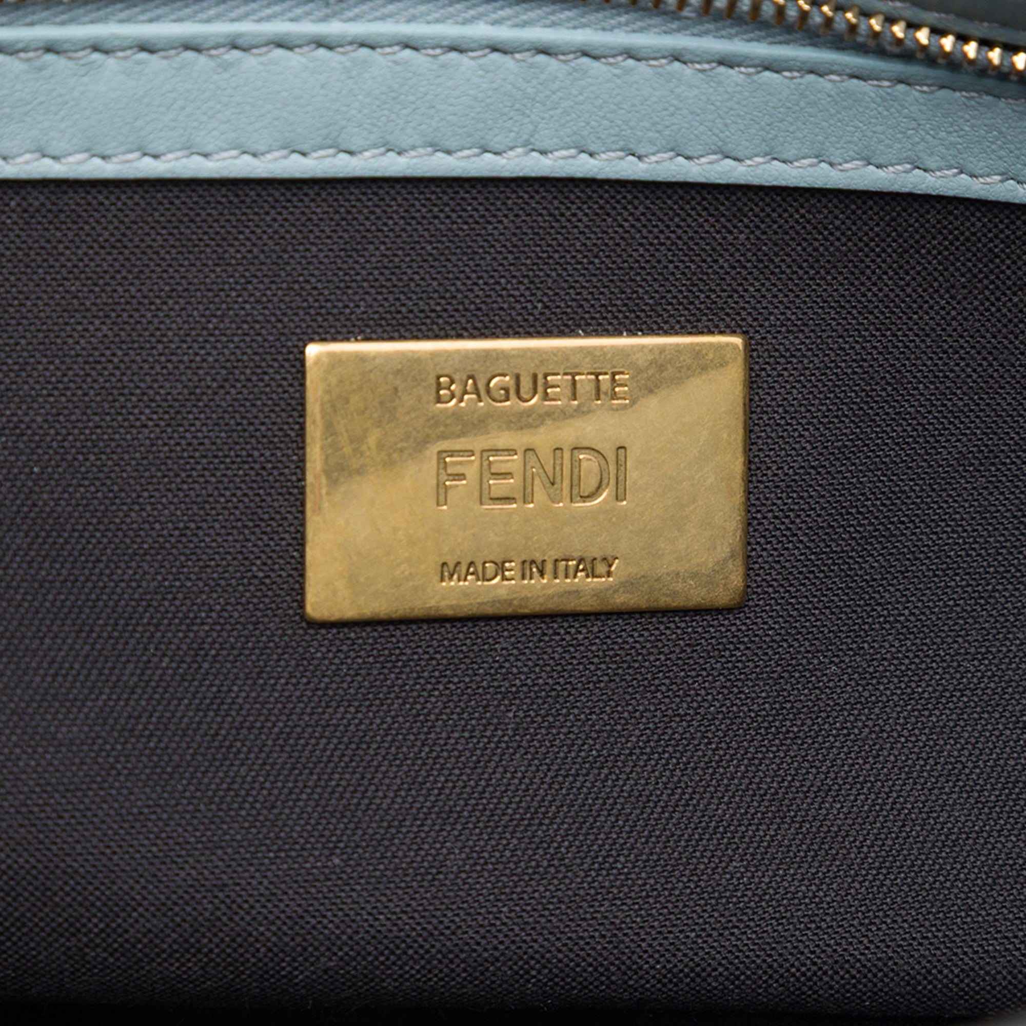 Fendi Zucca Embossed Leather Baguette Satchel - image 5