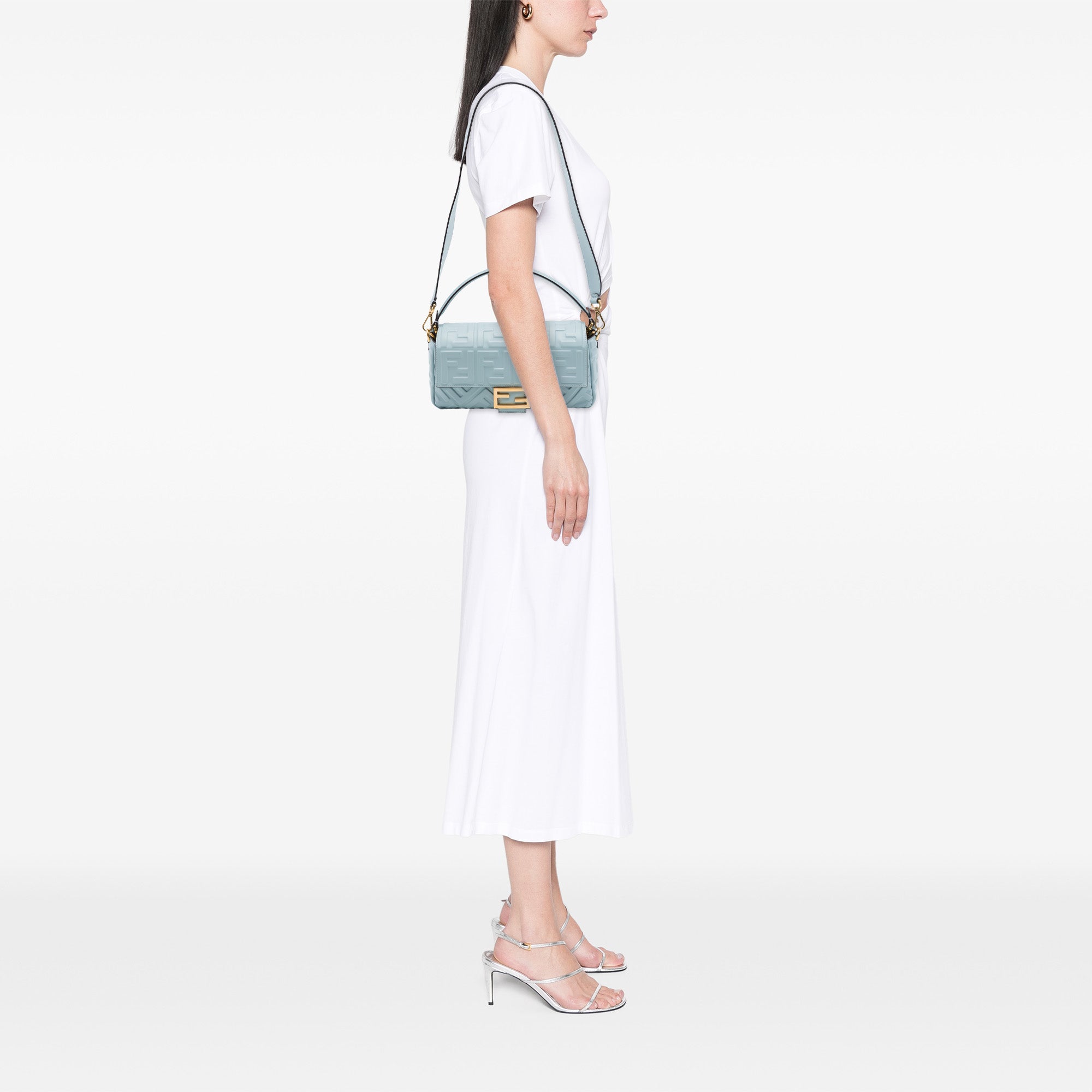 Fendi Zucca Embossed Leather Baguette Satchel - image 6