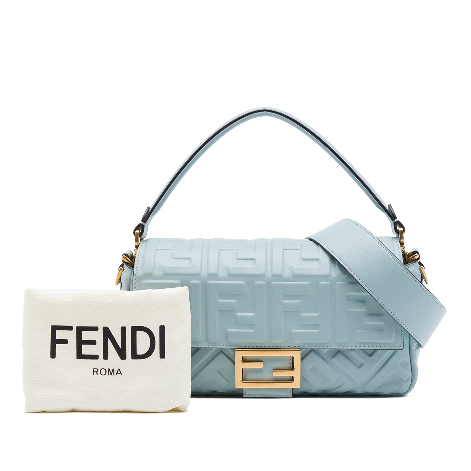 Fendi Zucca Embossed Leather Baguette Satchel - image 7