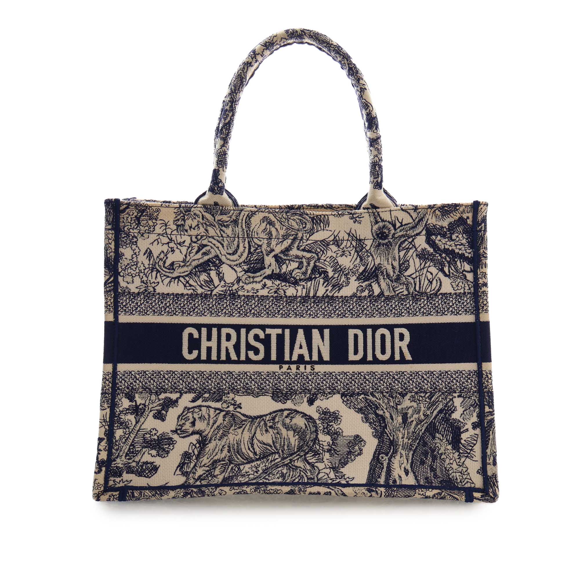 Dior Medium Canvas Embroidered Dioriviera Toile De Jouy Book Tote - image 1