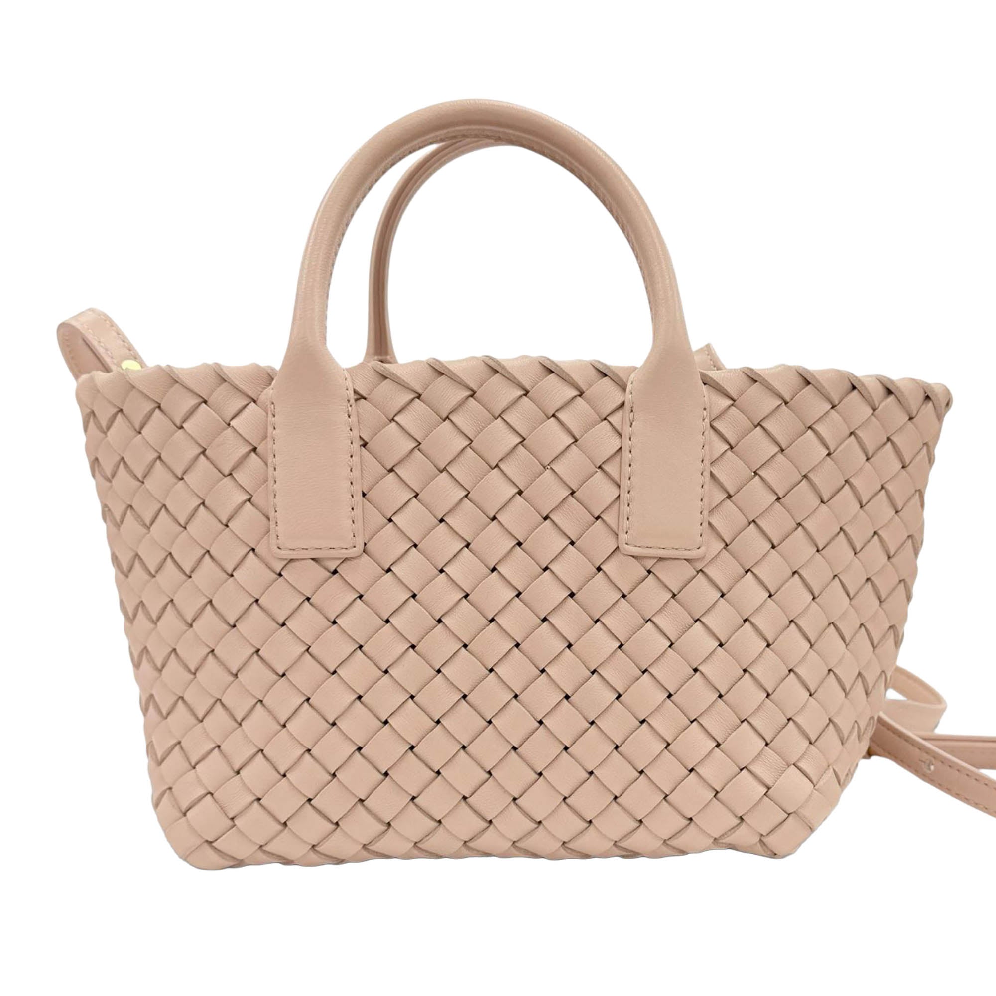 Bottega Veneta Mini Lambskin Intreccio Cabat Tote - image 2