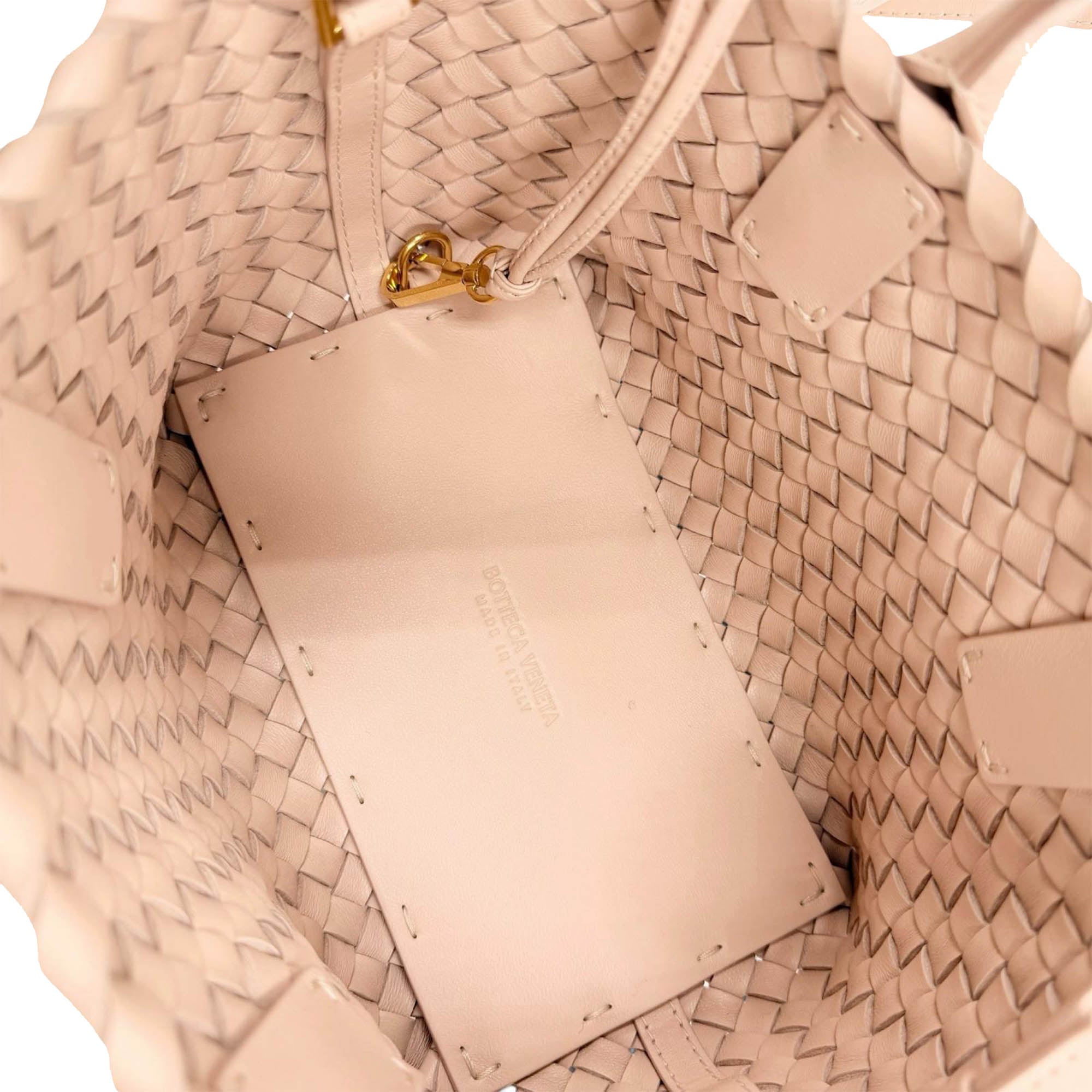 Bottega Veneta Mini Lambskin Intreccio Cabat Tote - image 4