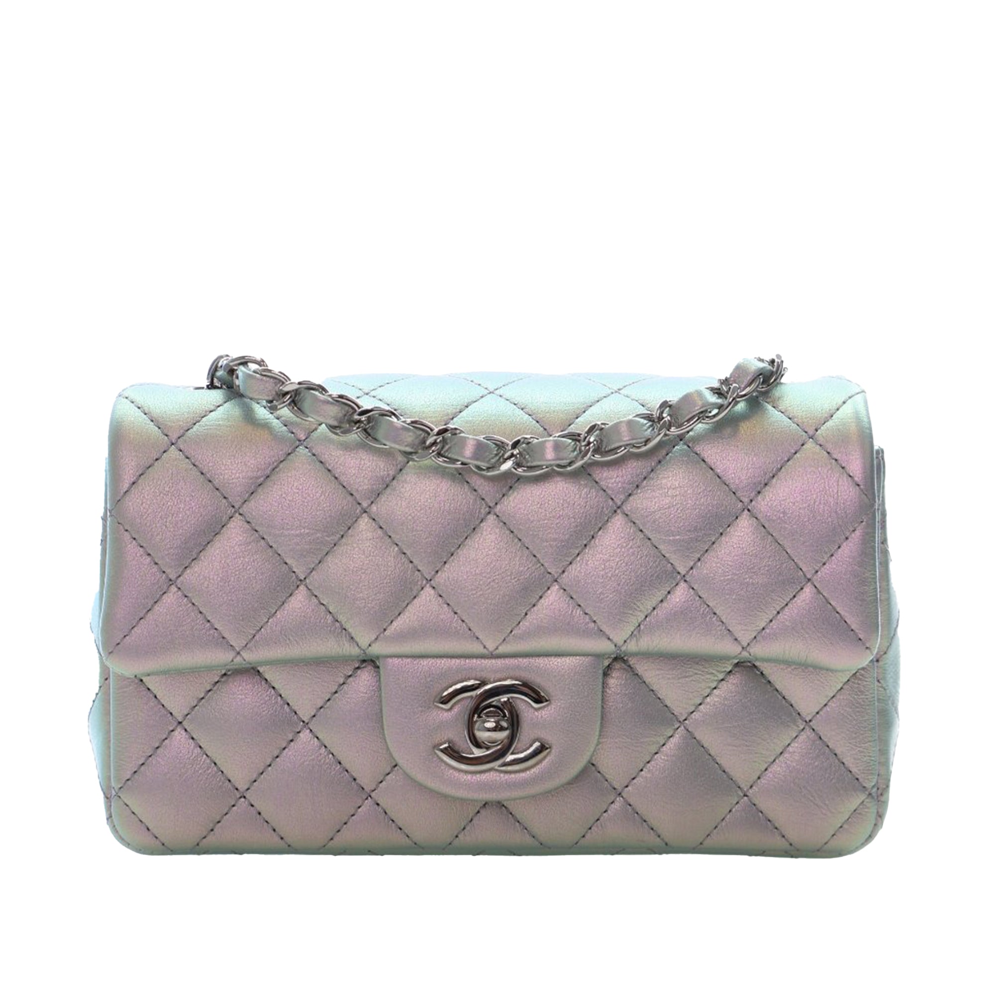 Chanel Mini Rectangular Classic Iridescent Calfskin Single Flap - image 1