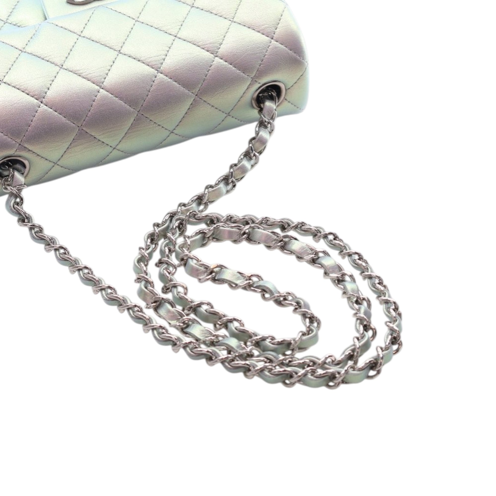 Chanel Mini Rectangular Classic Iridescent Calfskin Single Flap - image 12