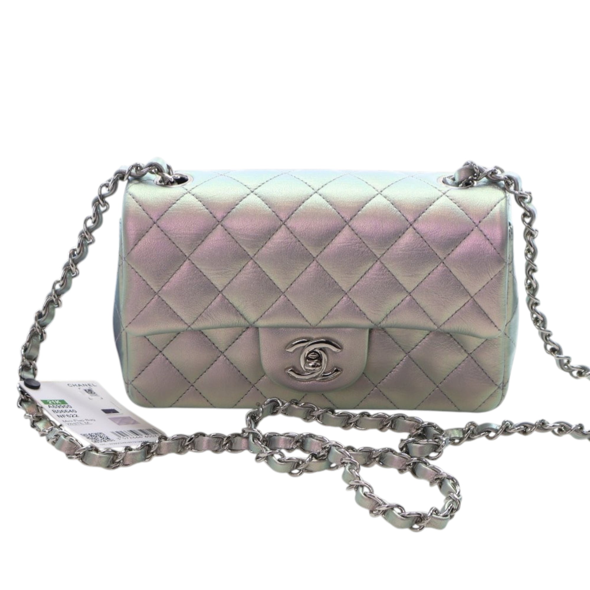 Chanel Mini Rectangular Classic Iridescent Calfskin Single Flap - image 13