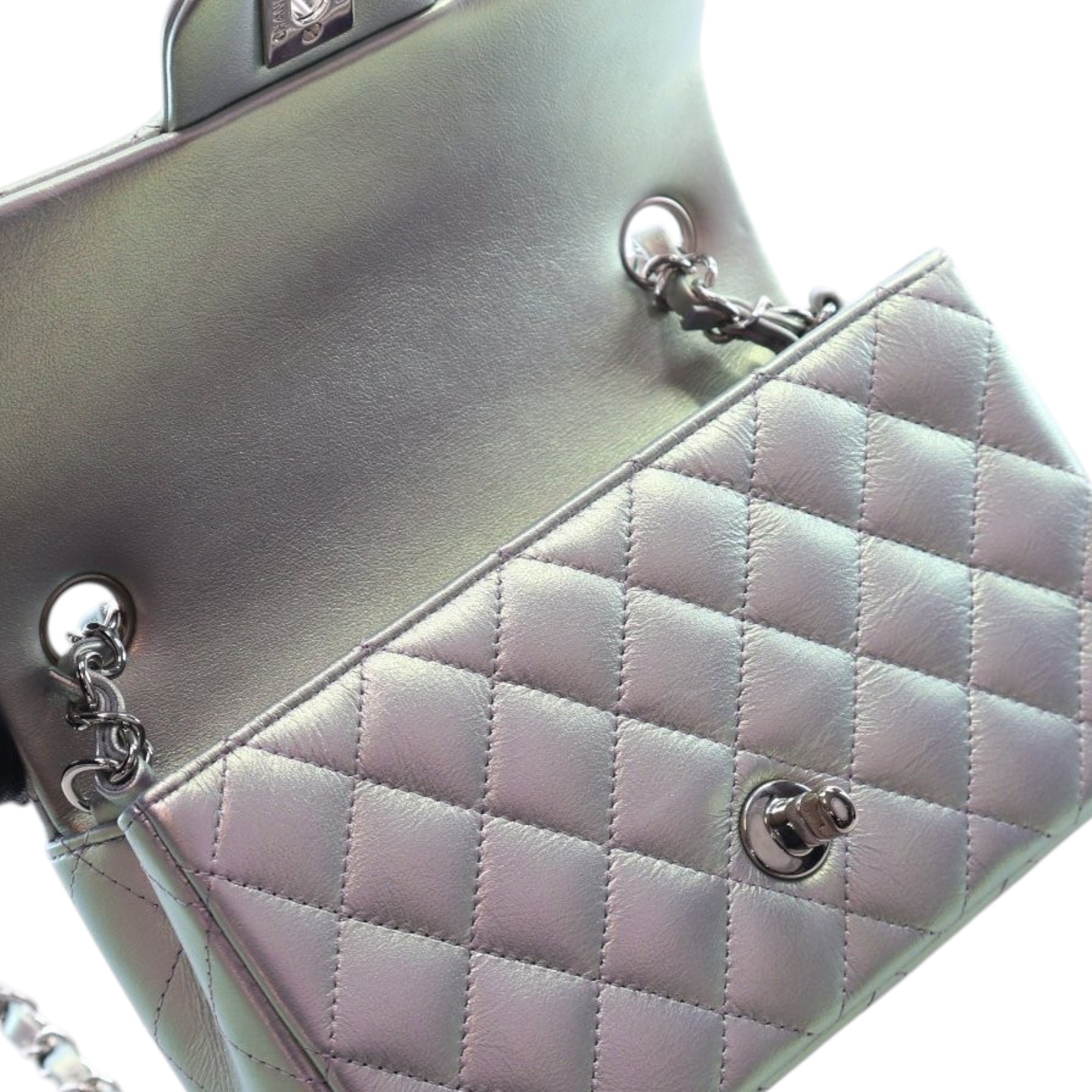 Chanel Mini Rectangular Classic Iridescent Calfskin Single Flap - image 4