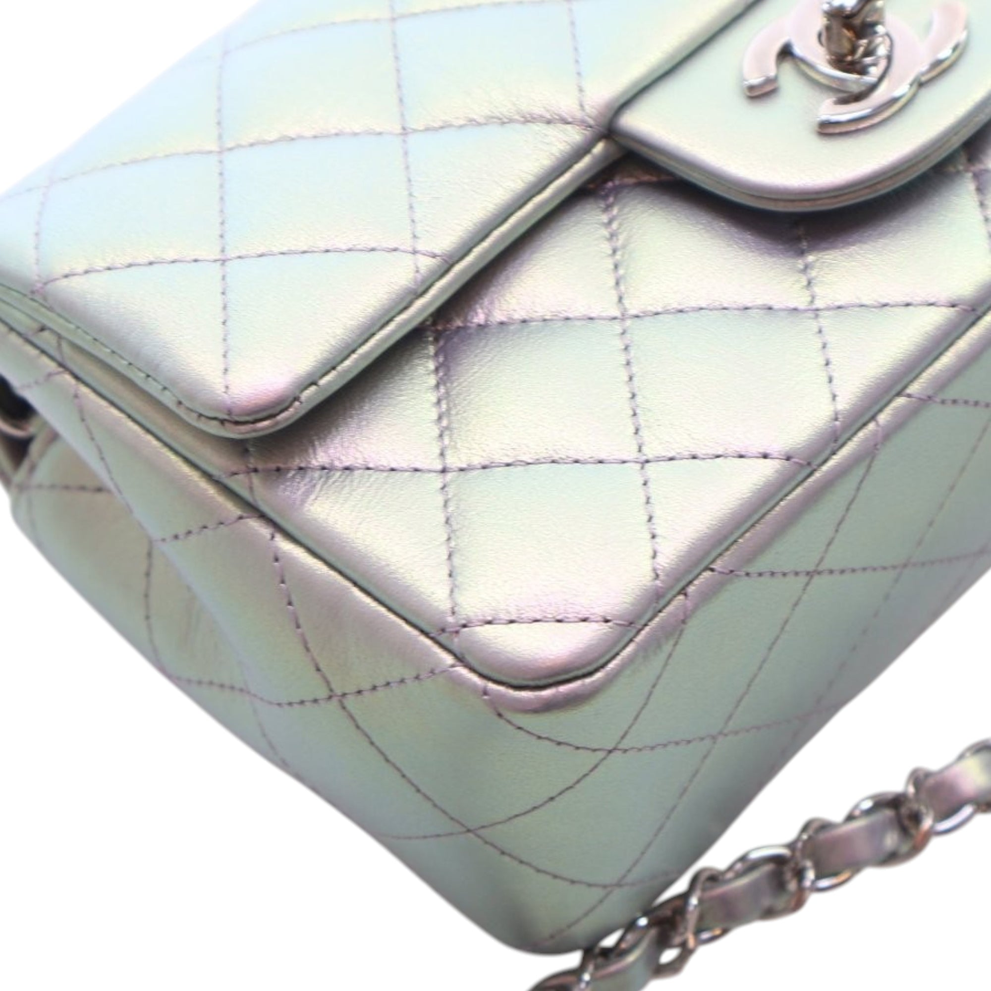 Chanel Mini Rectangular Classic Iridescent Calfskin Single Flap - image 6