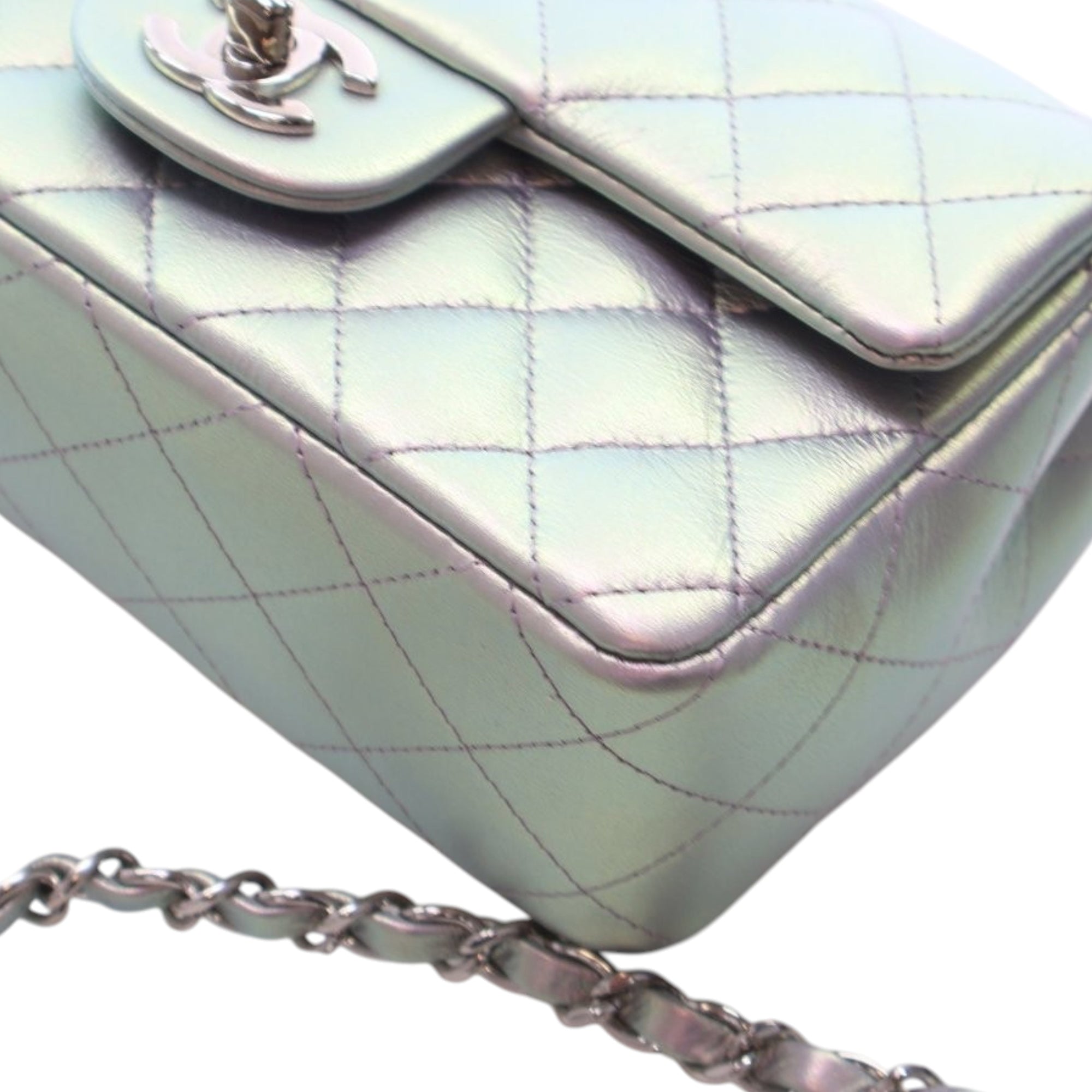 Chanel Mini Rectangular Classic Iridescent Calfskin Single Flap - image 7