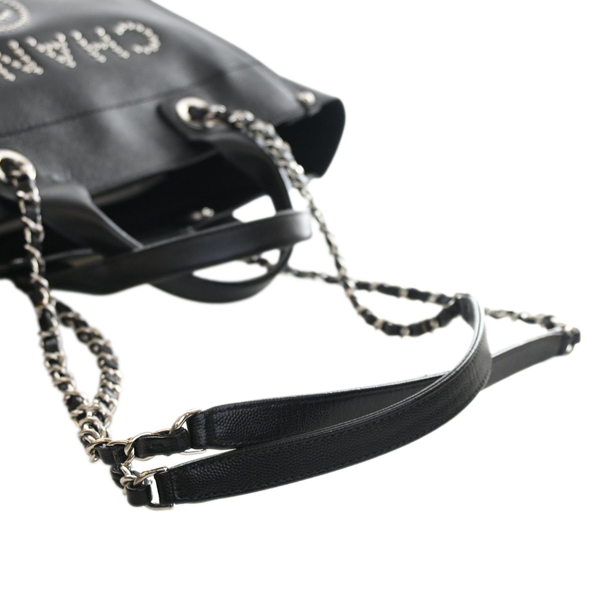 Chanel Small Caviar Studded Deauville Tote - image 12