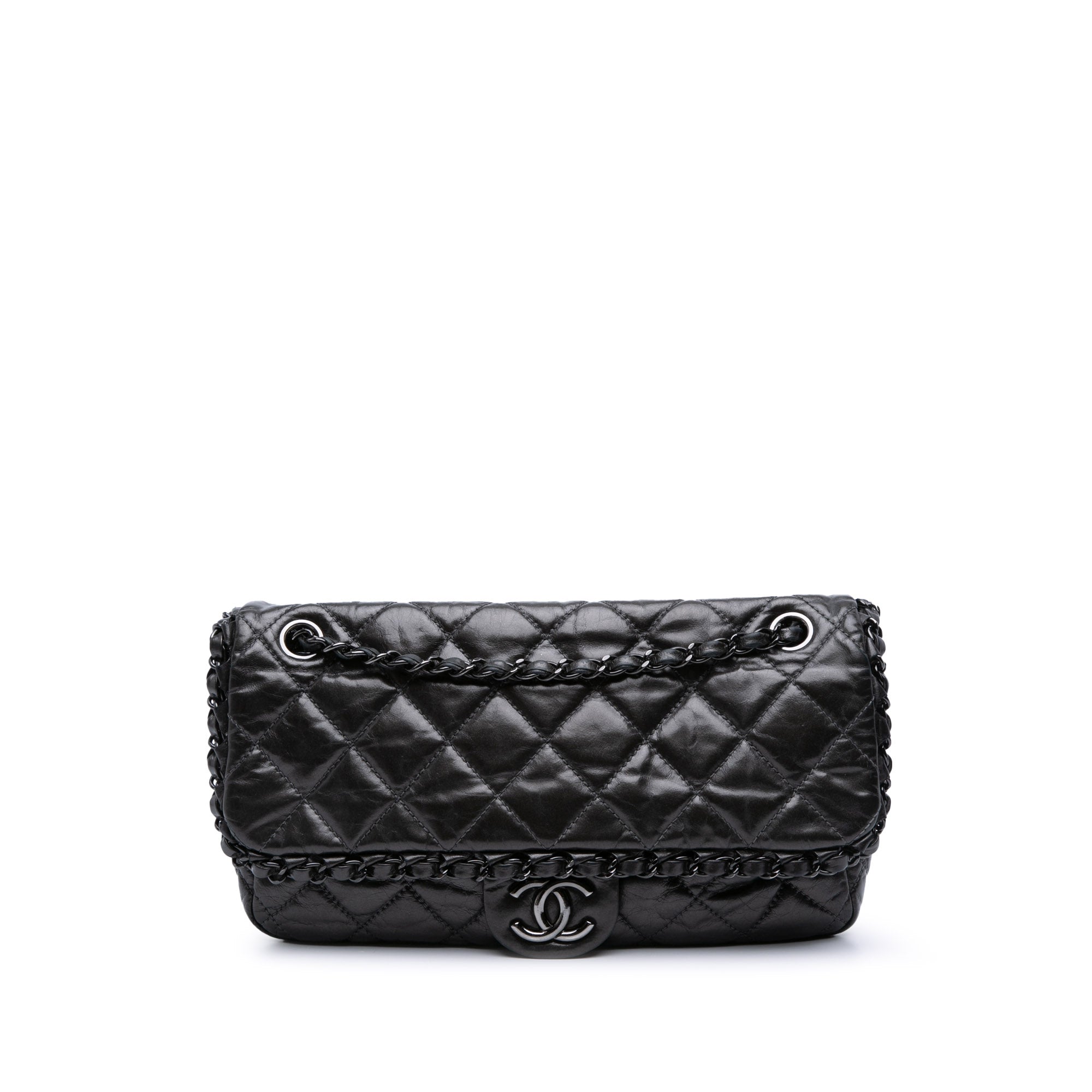 Chanel Medium Quilted Metallic Aged Calfskin Chain Me Flap - image 1