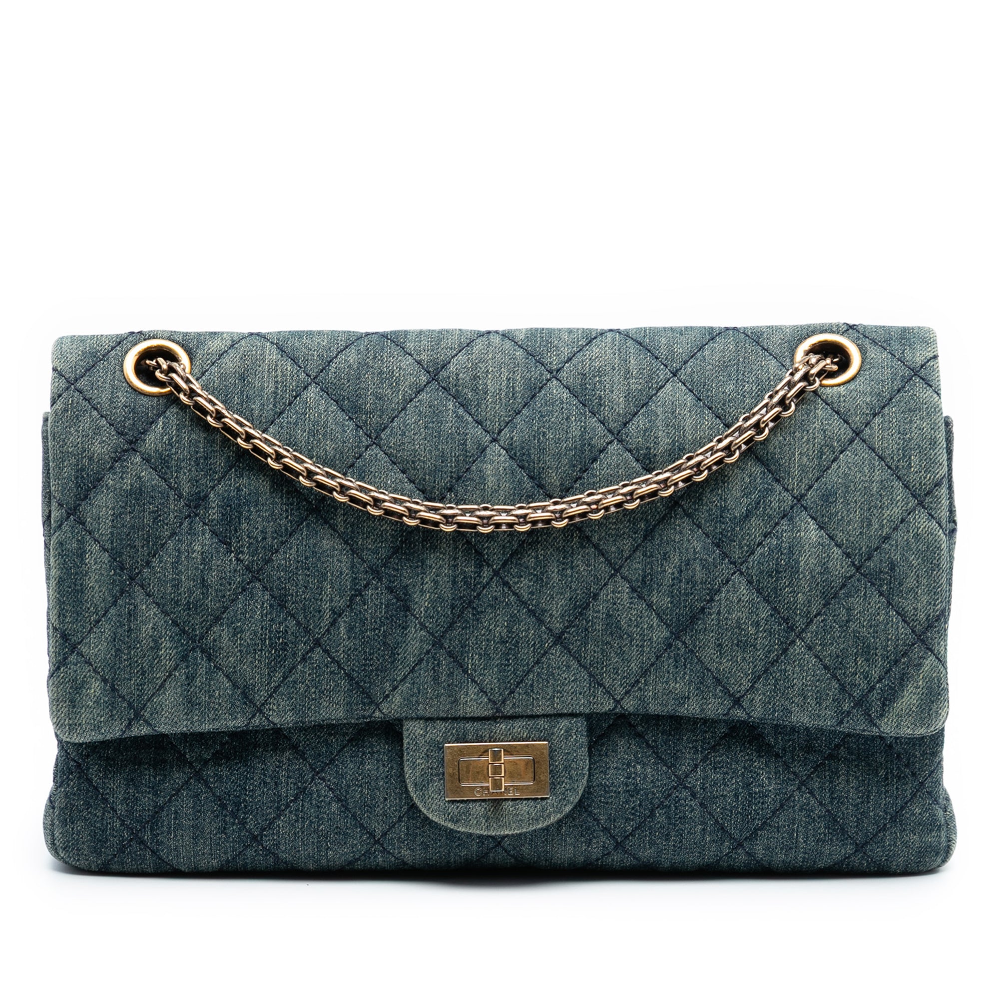 Chanel Quilted Denim Reissue 2.55 Double Flap 226 - image 1