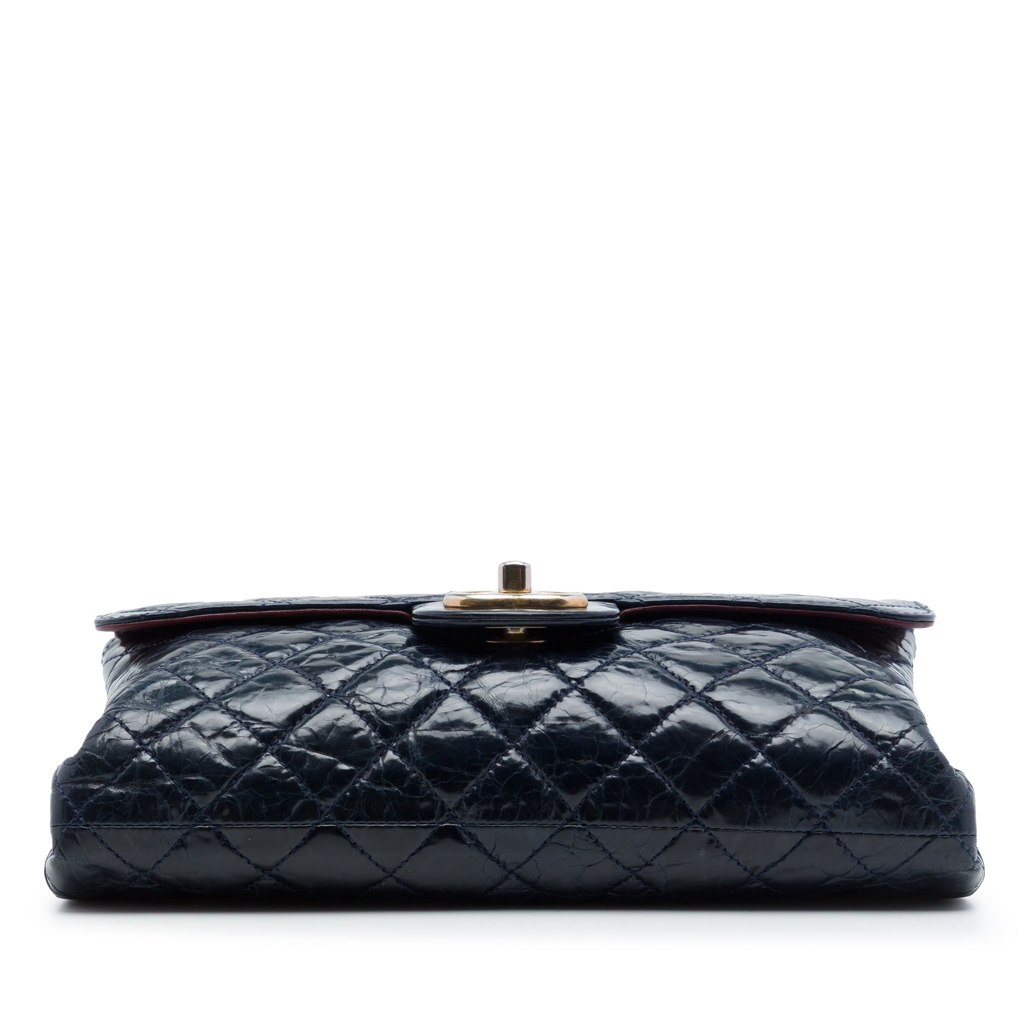 Chanel CC Quilted Crackled Glazed Calfskin Accordion Flap - image 3