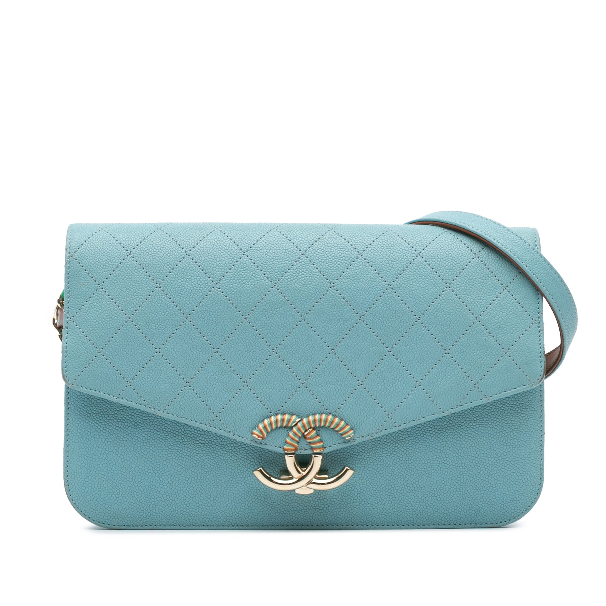 Chanel Caviar Thread Around Chain Flap - image 1