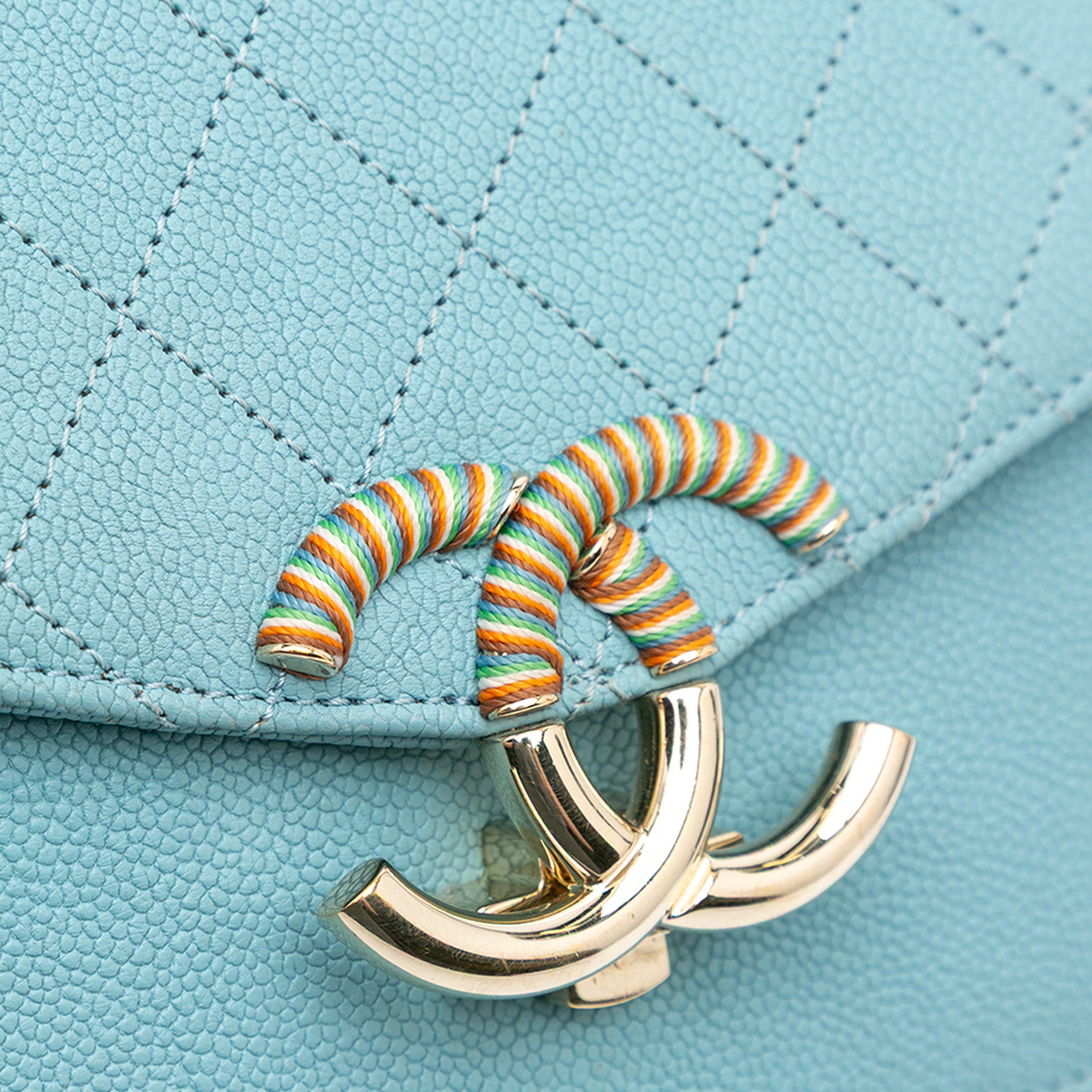 Chanel Caviar Thread Around Chain Flap - image 7