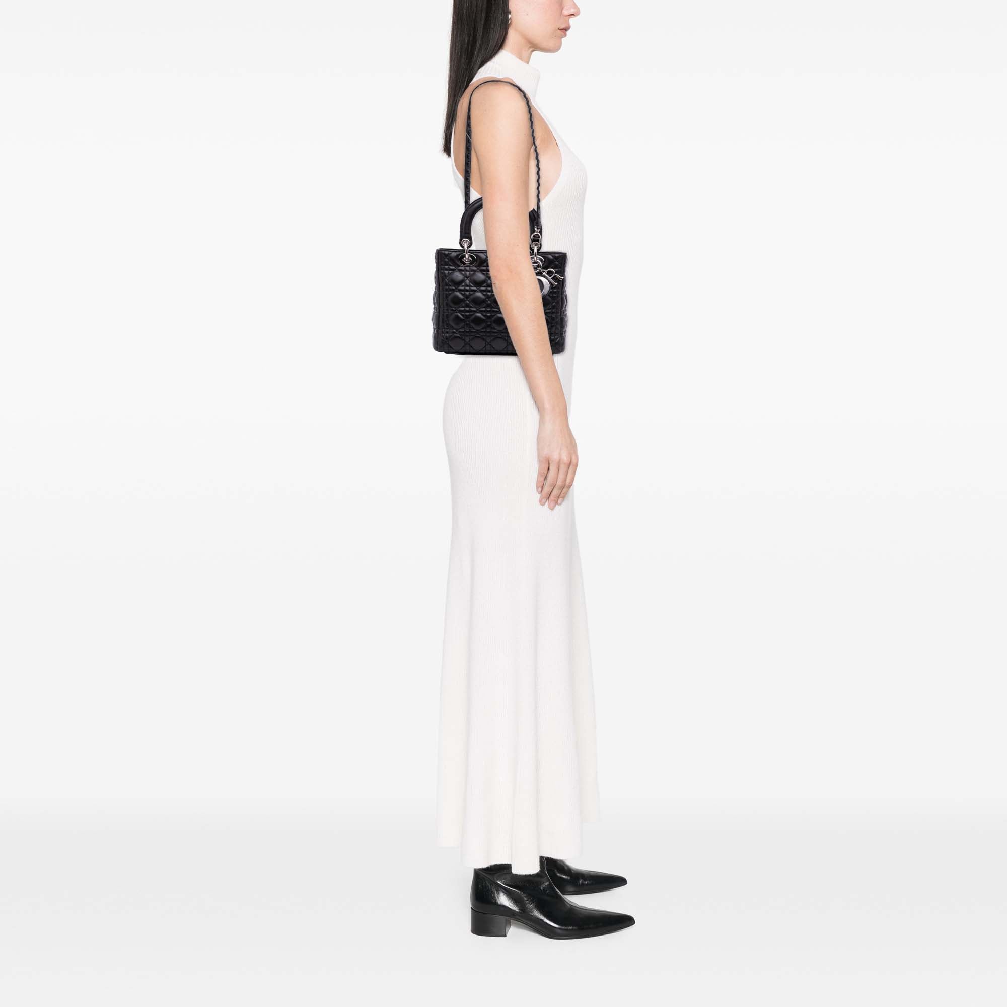 Dior Medium Lambskin Cannage Lady Dior - image 11