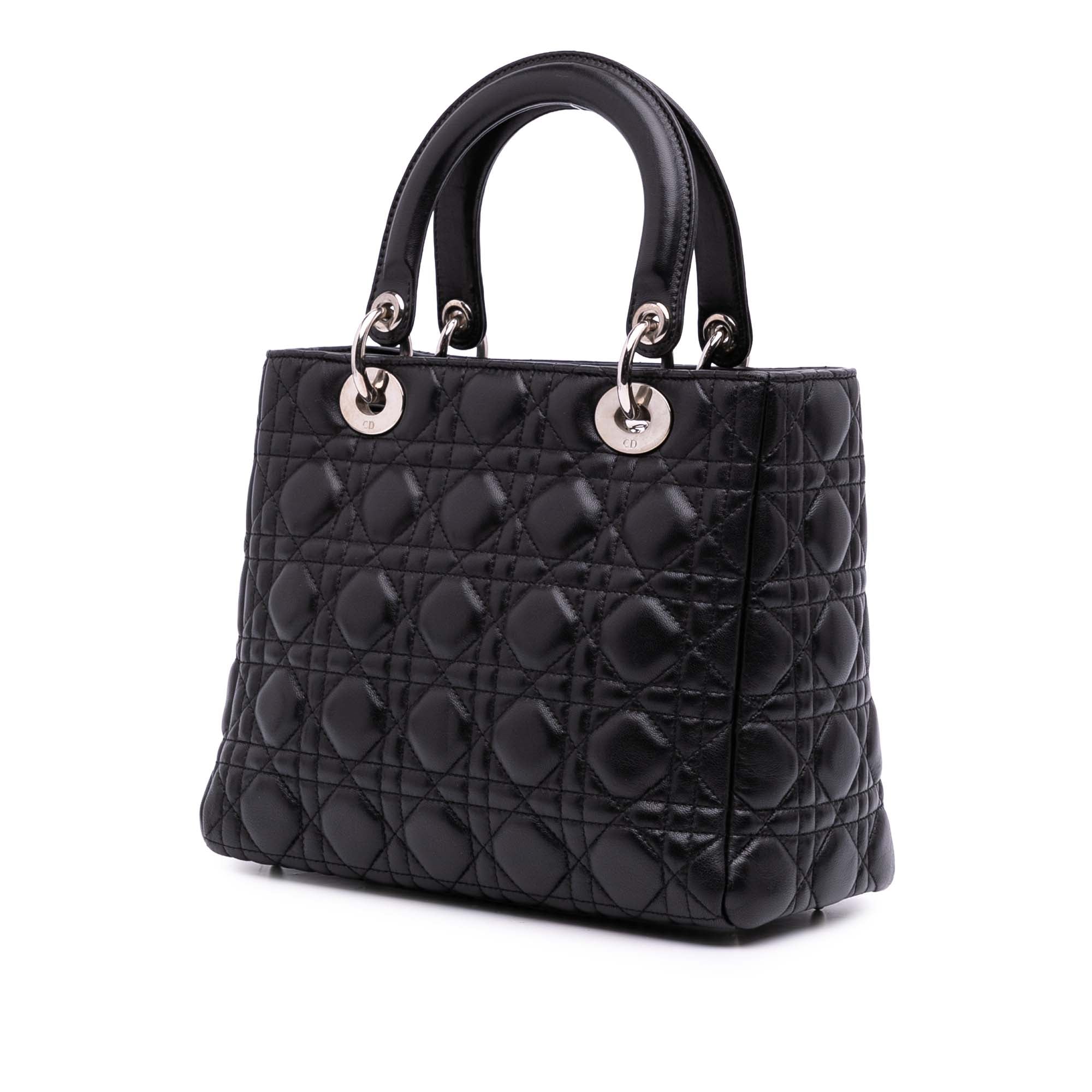 Dior Medium Lambskin Cannage Lady Dior - image 2