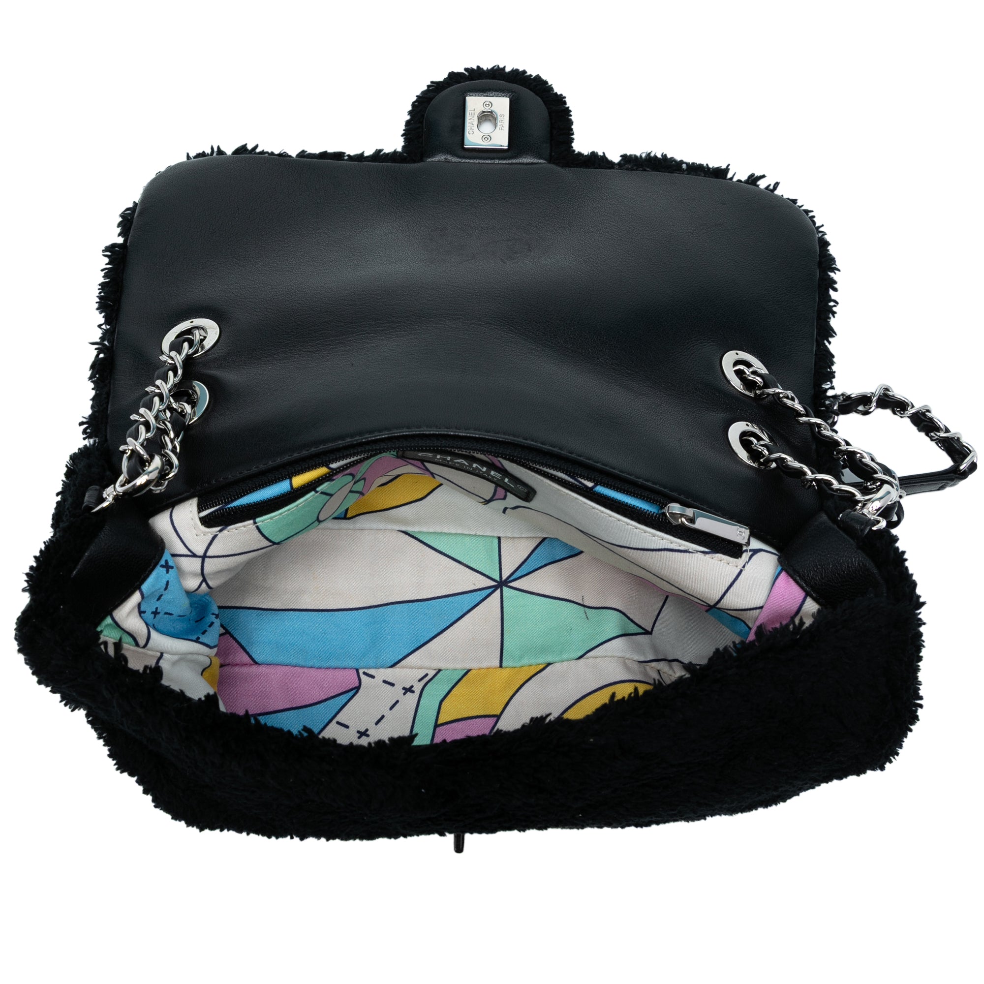 Chanel Jumbo Quilted Shearling Single Flap - image 4
