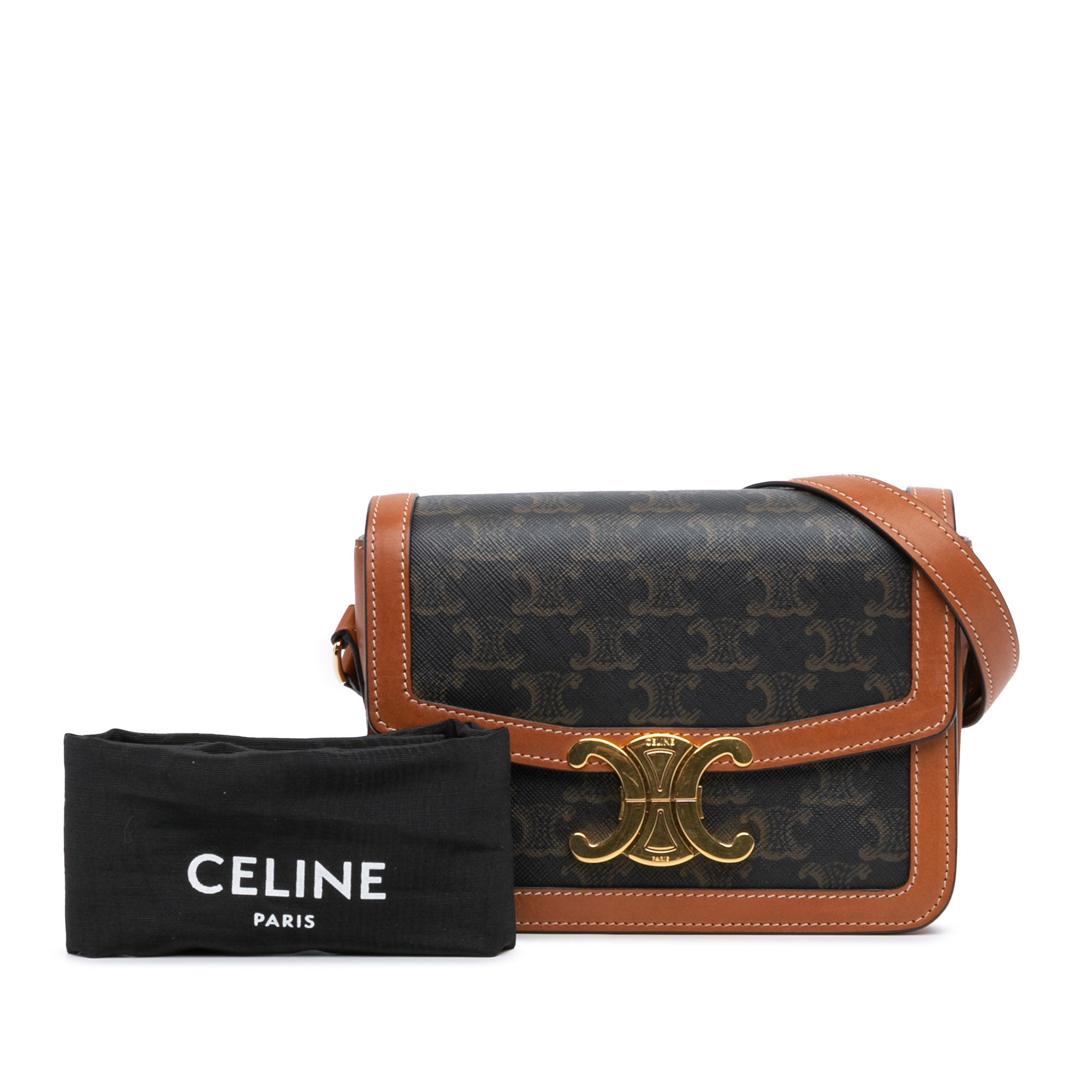 Celine Teen Triomphe Coated Canvas and Calfskin Triomphe Crossbody - image 9