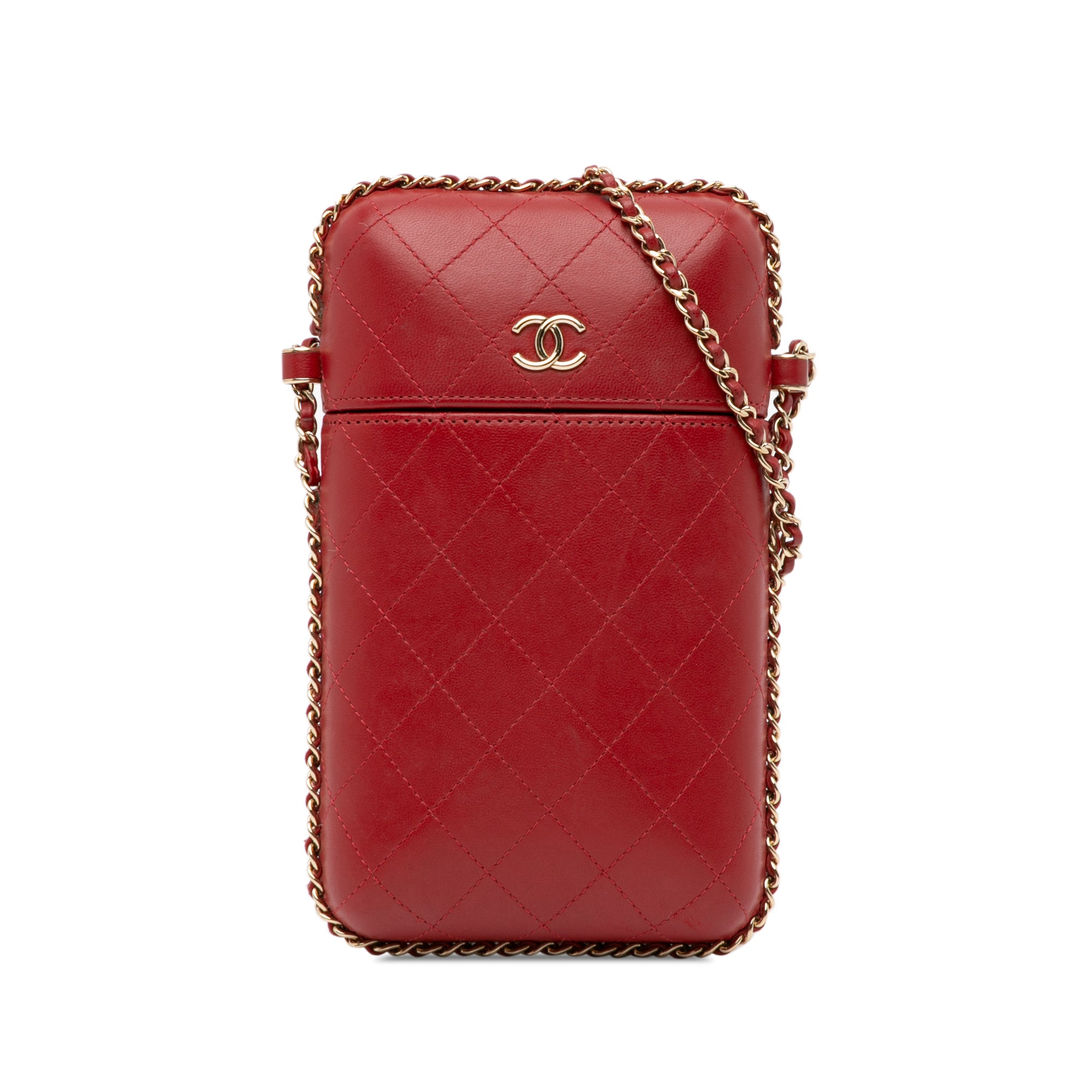 Chanel CC Quilted Lambskin Chain Around Phone Holder - image 1