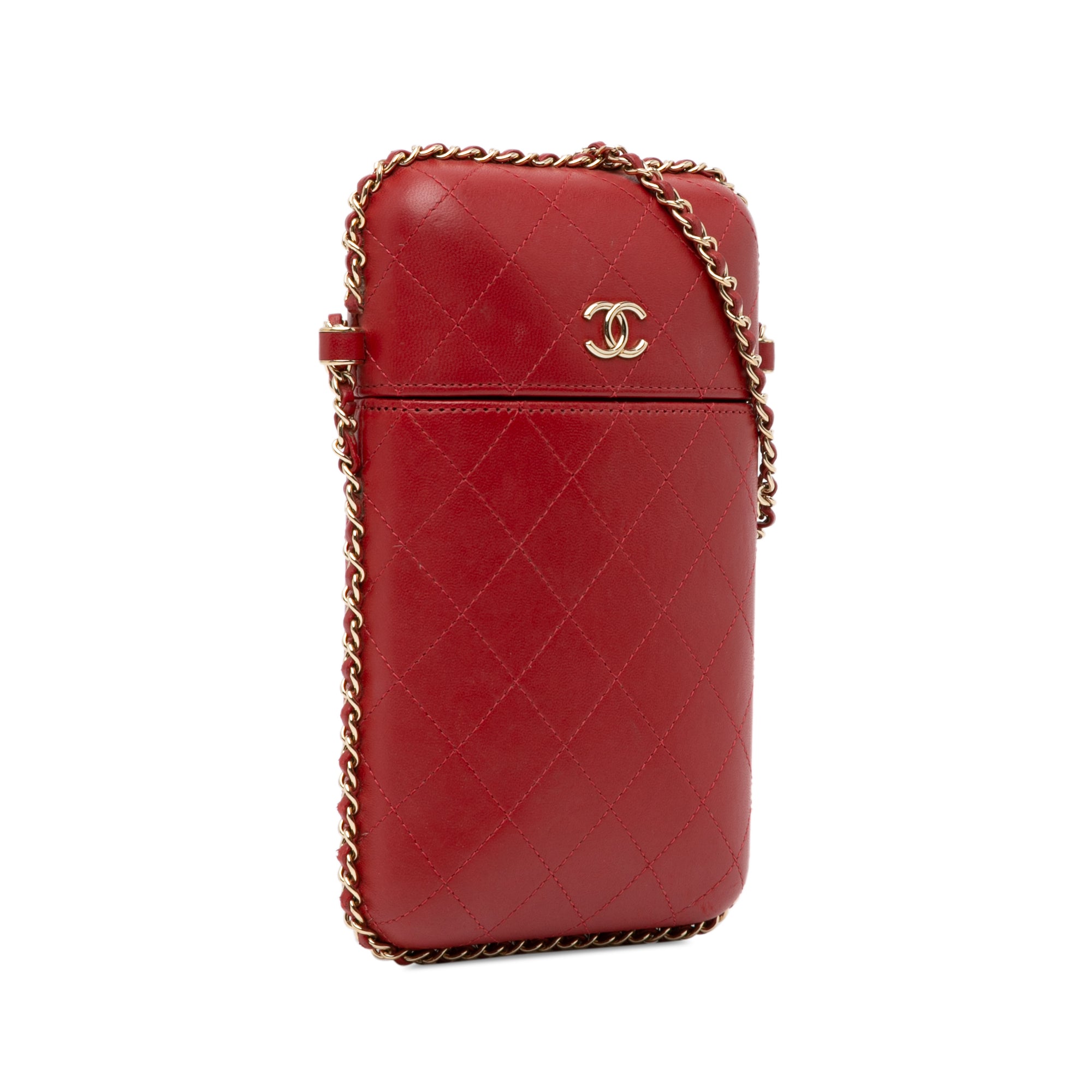 Chanel CC Quilted Lambskin Chain Around Phone Holder - image 2