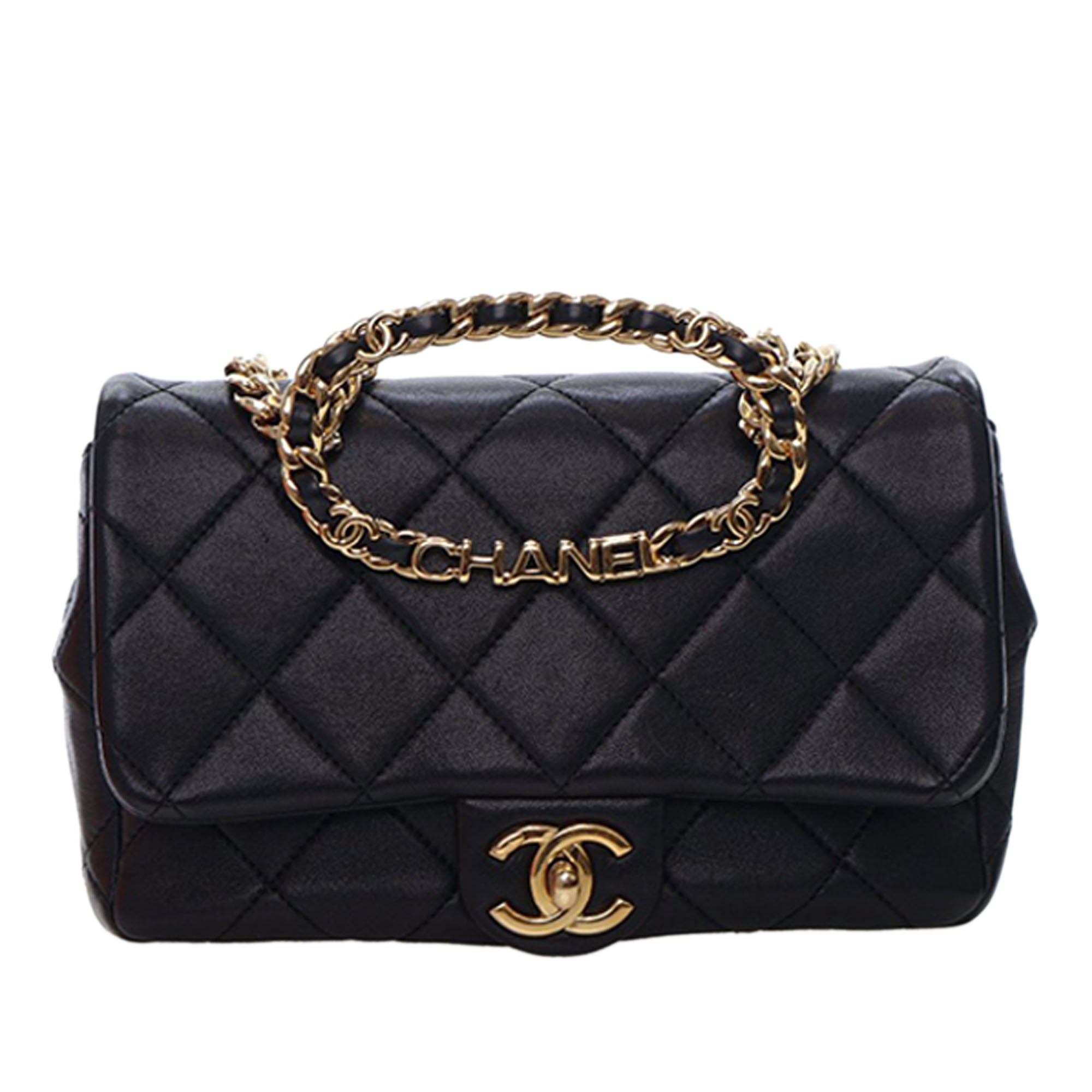 Chanel Small Quilted Lambskin Round Top Handle Flap - image 1