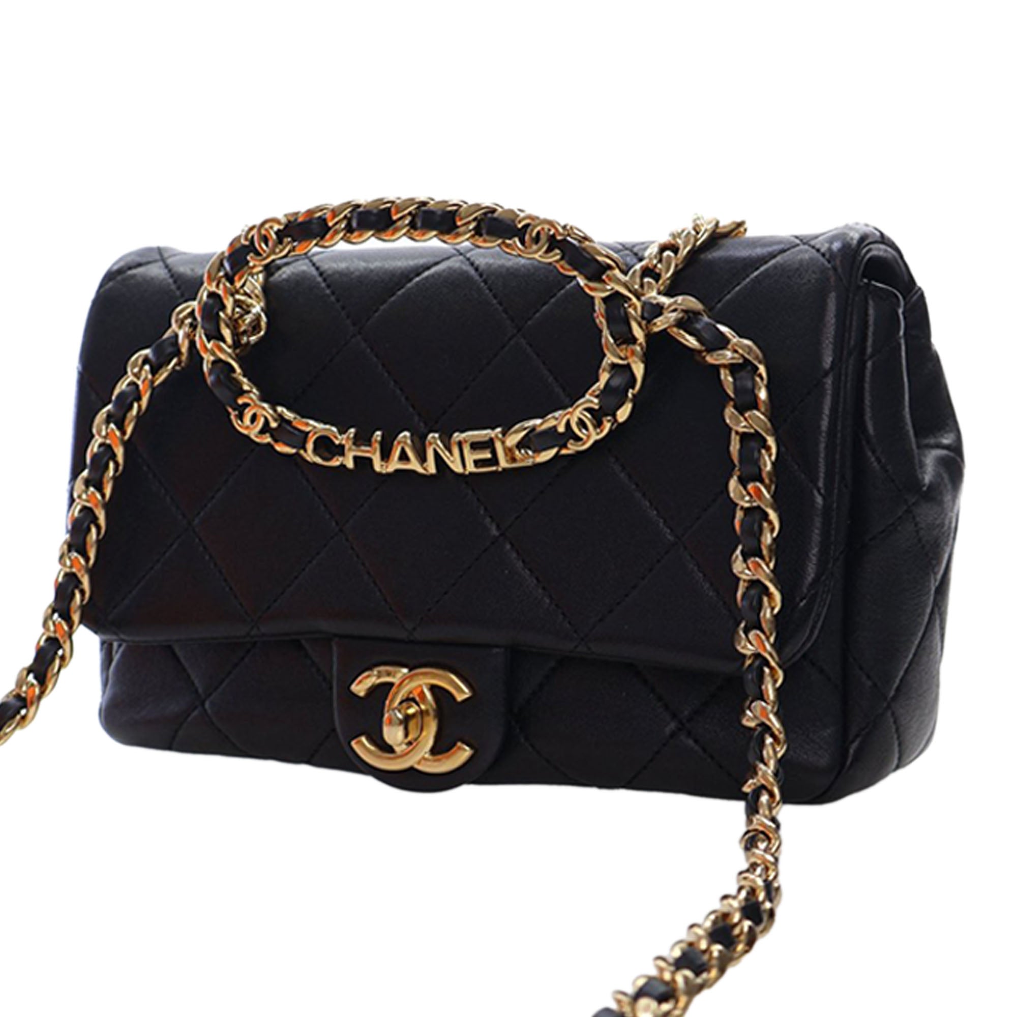 Chanel Small Quilted Lambskin Round Top Handle Flap - image 2