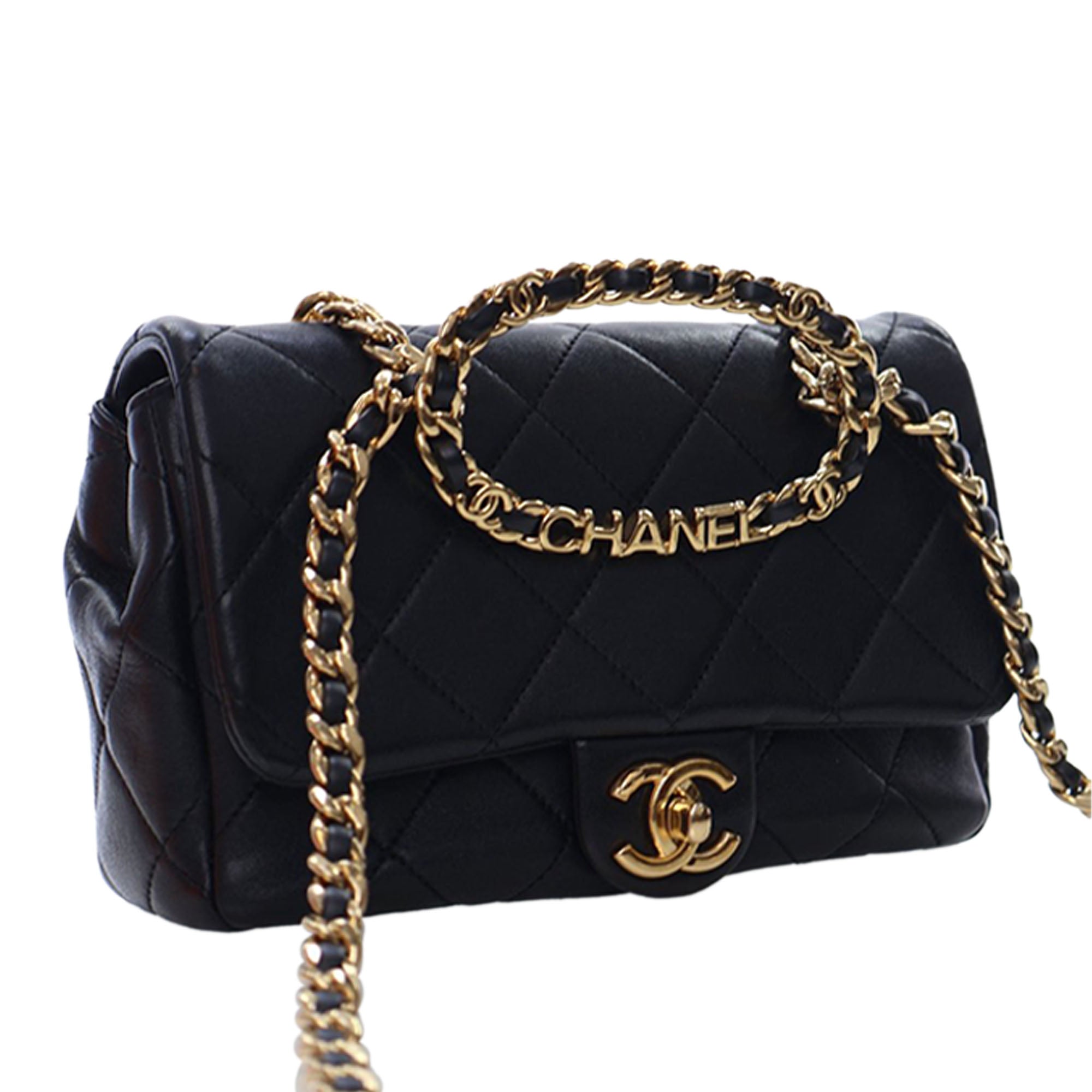 Chanel Small Quilted Lambskin Round Top Handle Flap - image 3