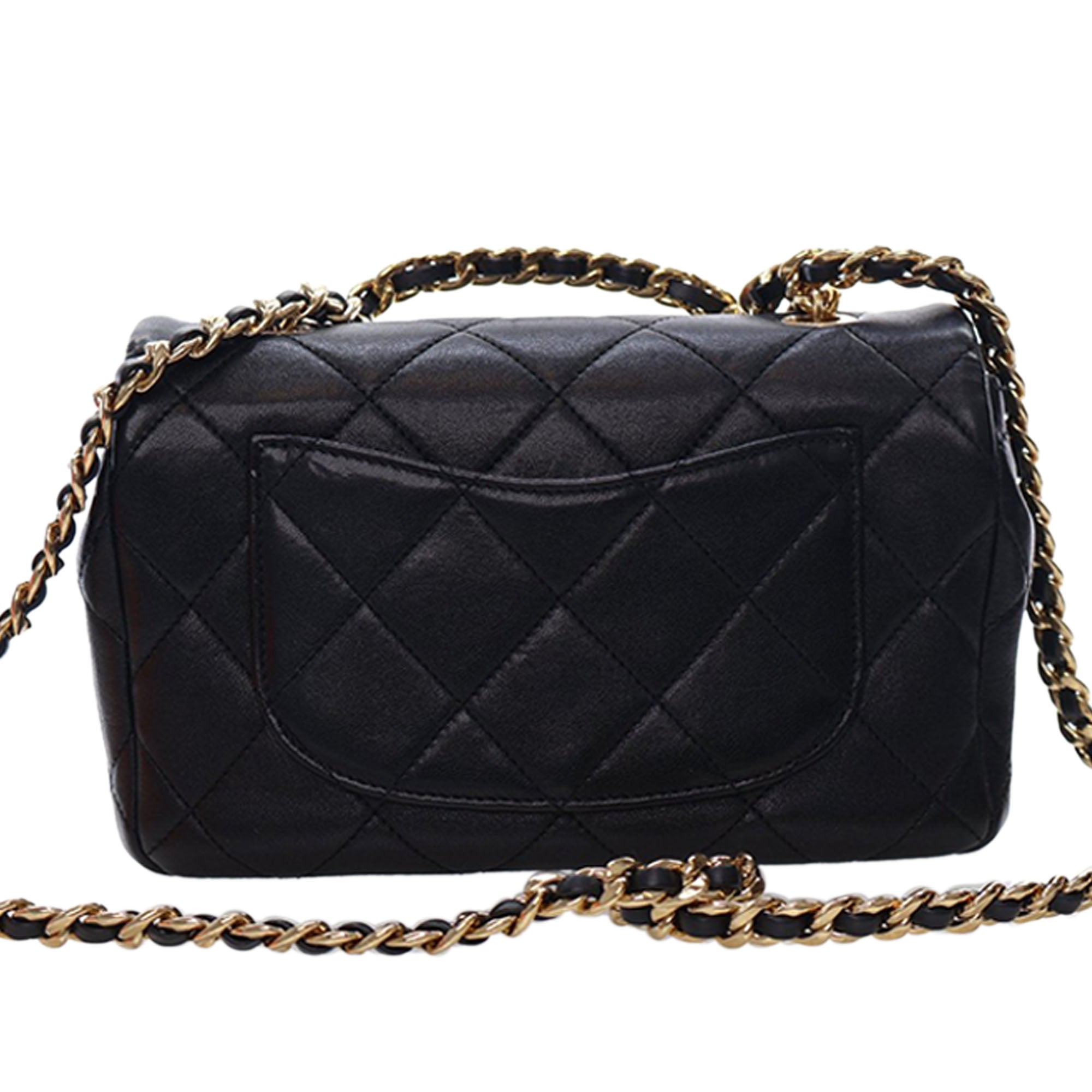 Chanel Small Quilted Lambskin Round Top Handle Flap - image 4