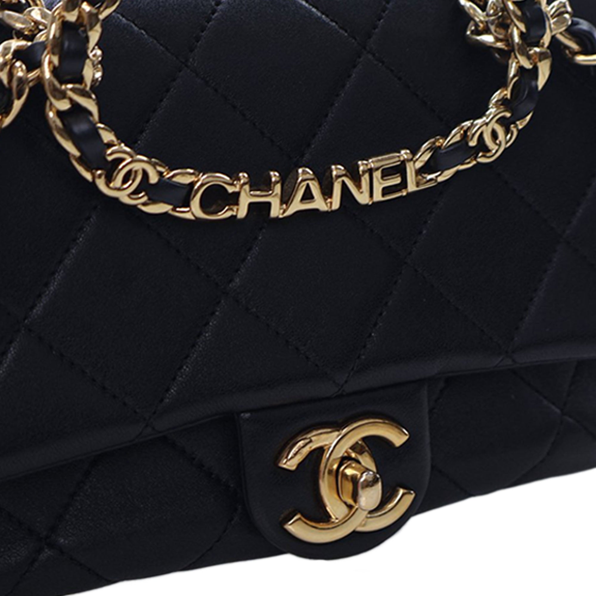 Chanel Small Quilted Lambskin Round Top Handle Flap - image 6