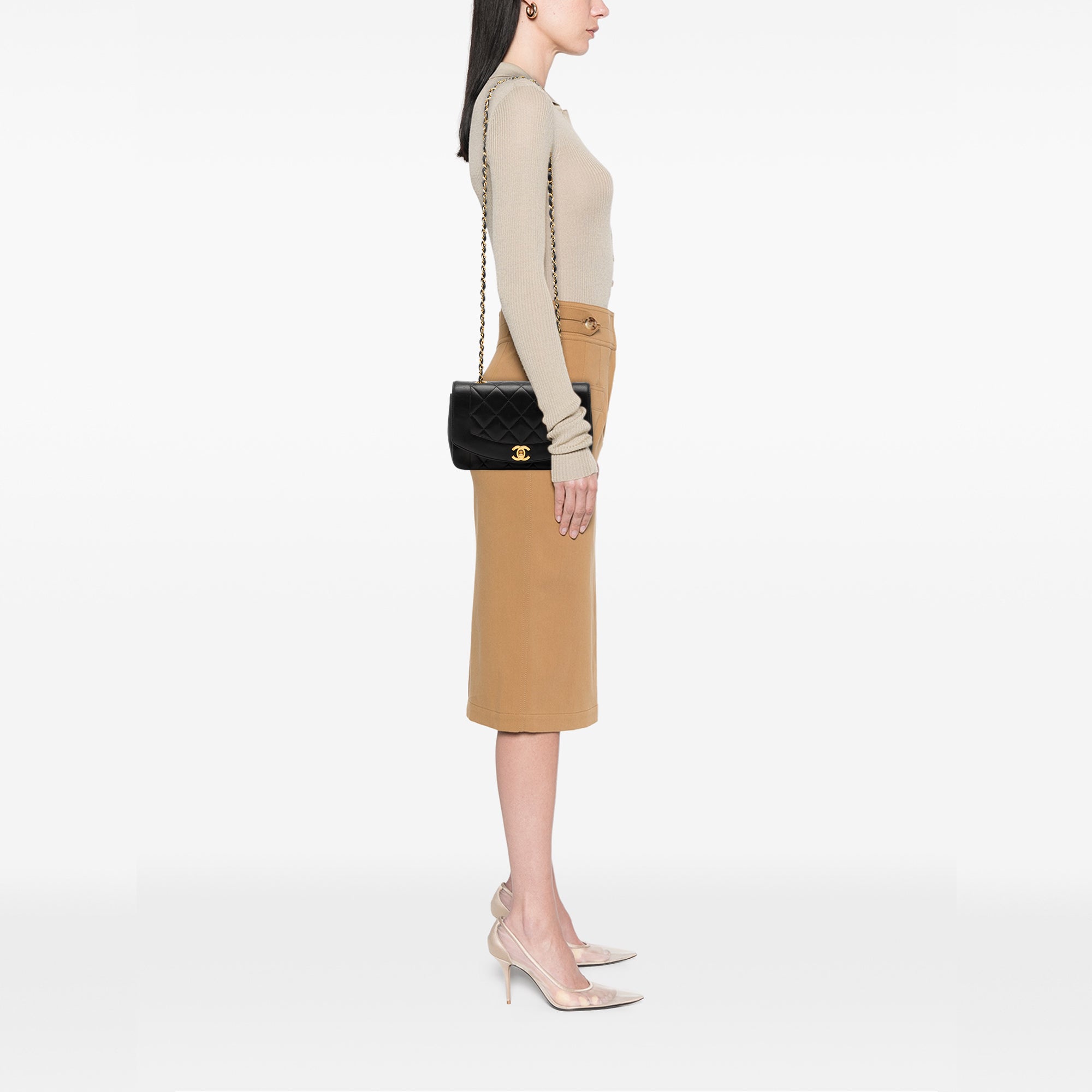 Chanel Small Lambskin Diana Flap - image 7