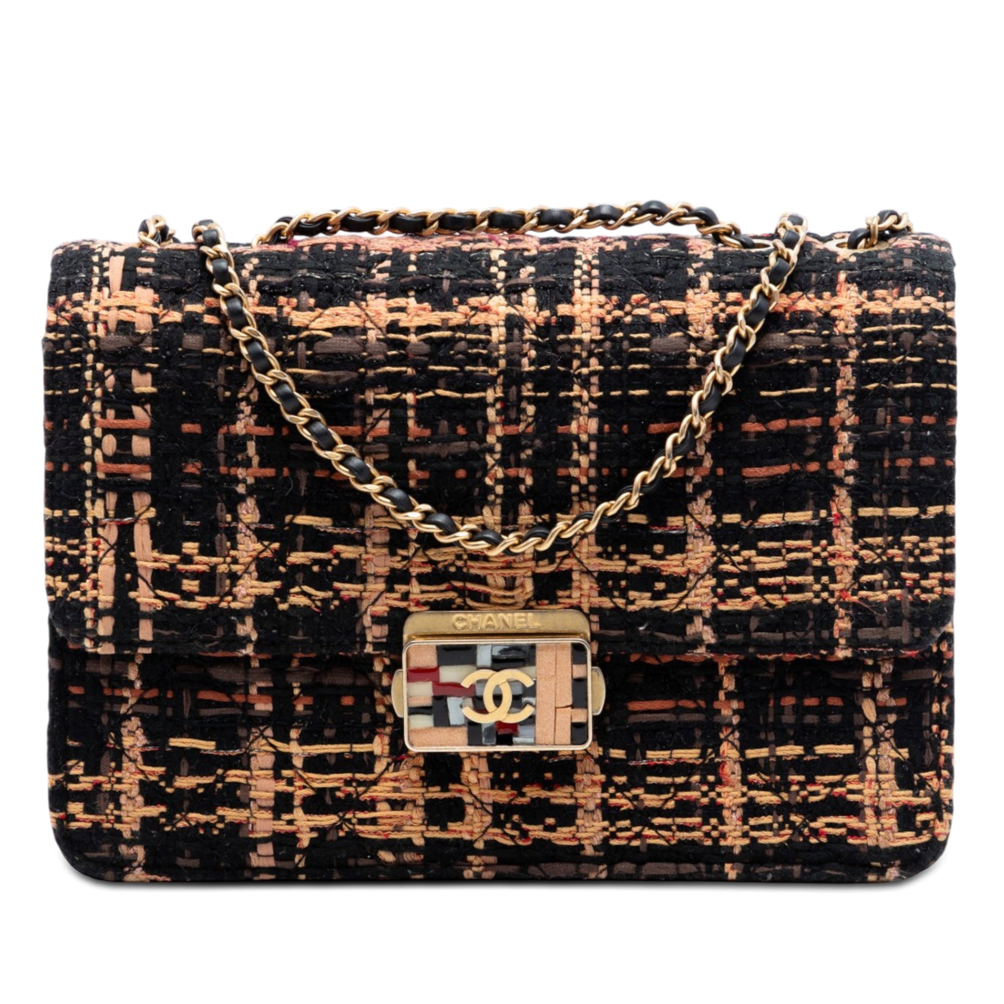 Chanel Medium Quilted Tweed Beauty Lock Flap - image 1