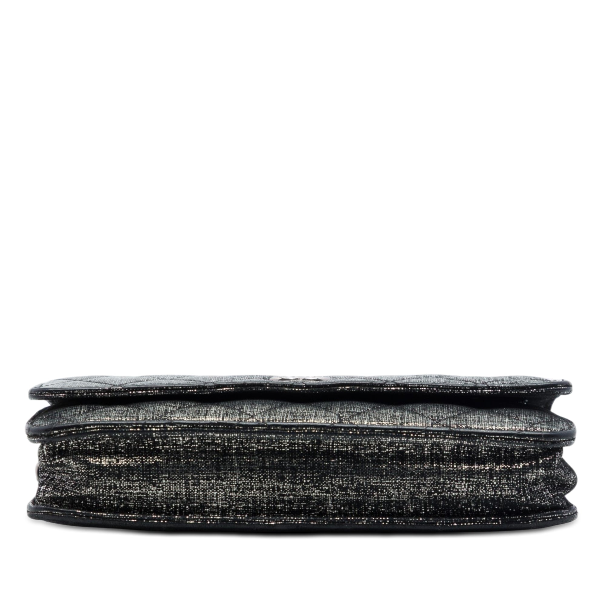 Chanel CC Quilted Metallic Fabric Wallet On Chain - image 3